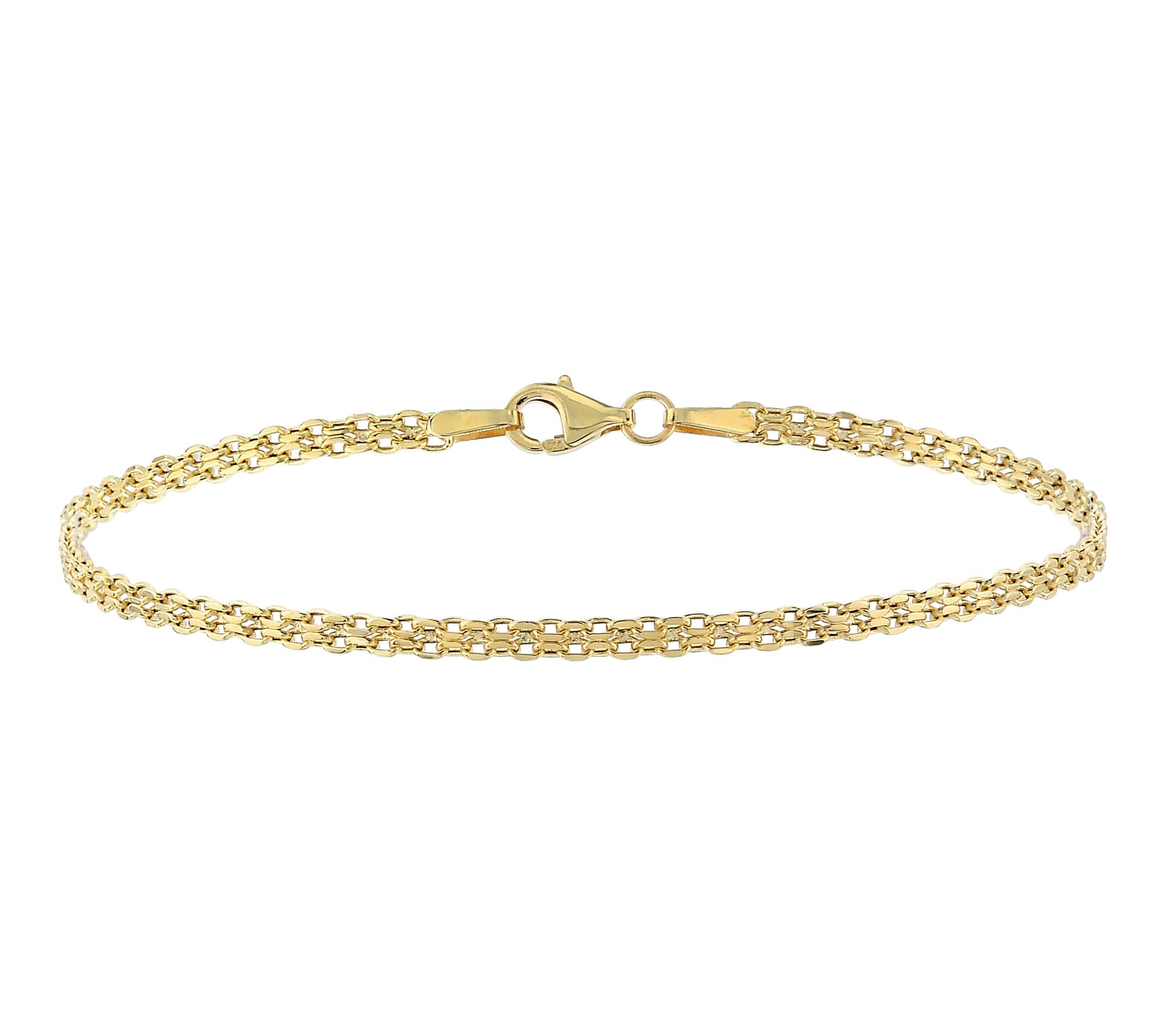 Adorna 14K Gold 2.6mm Solid Bismark Chain Bracelet