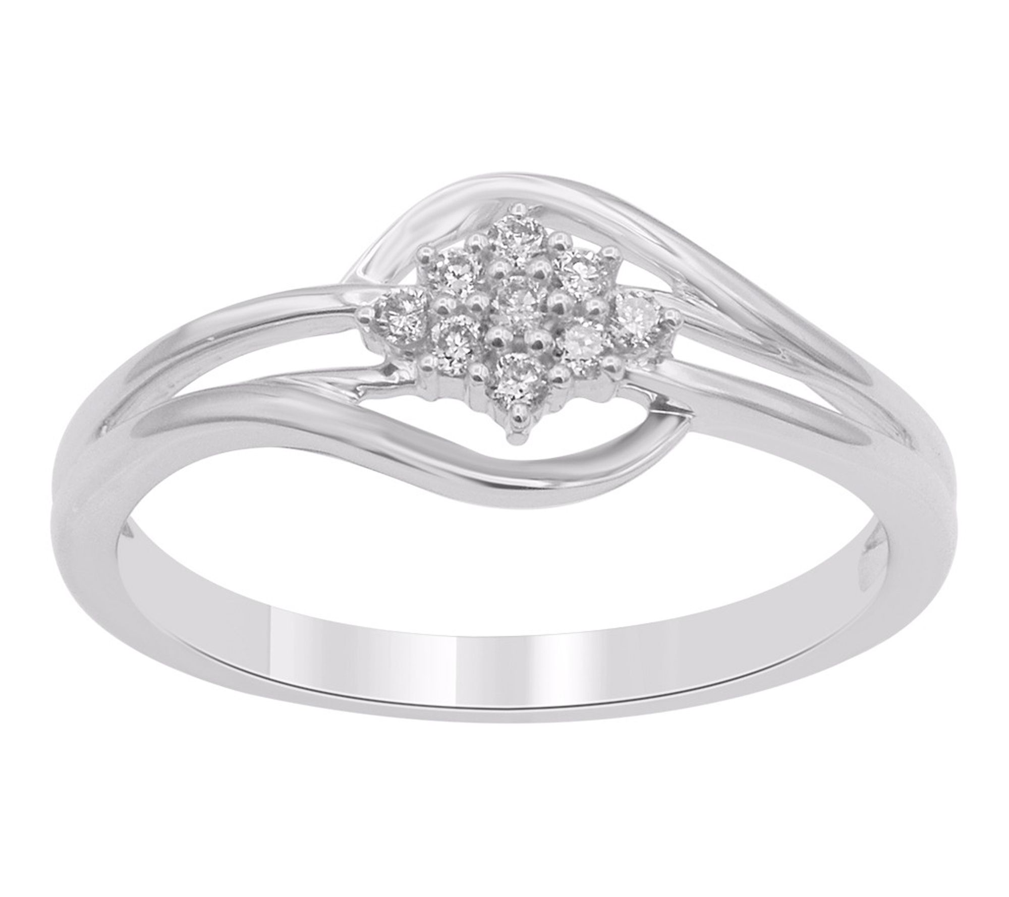 Accent by Affinity Multi-Texture Diamond Band Ring, Sterling