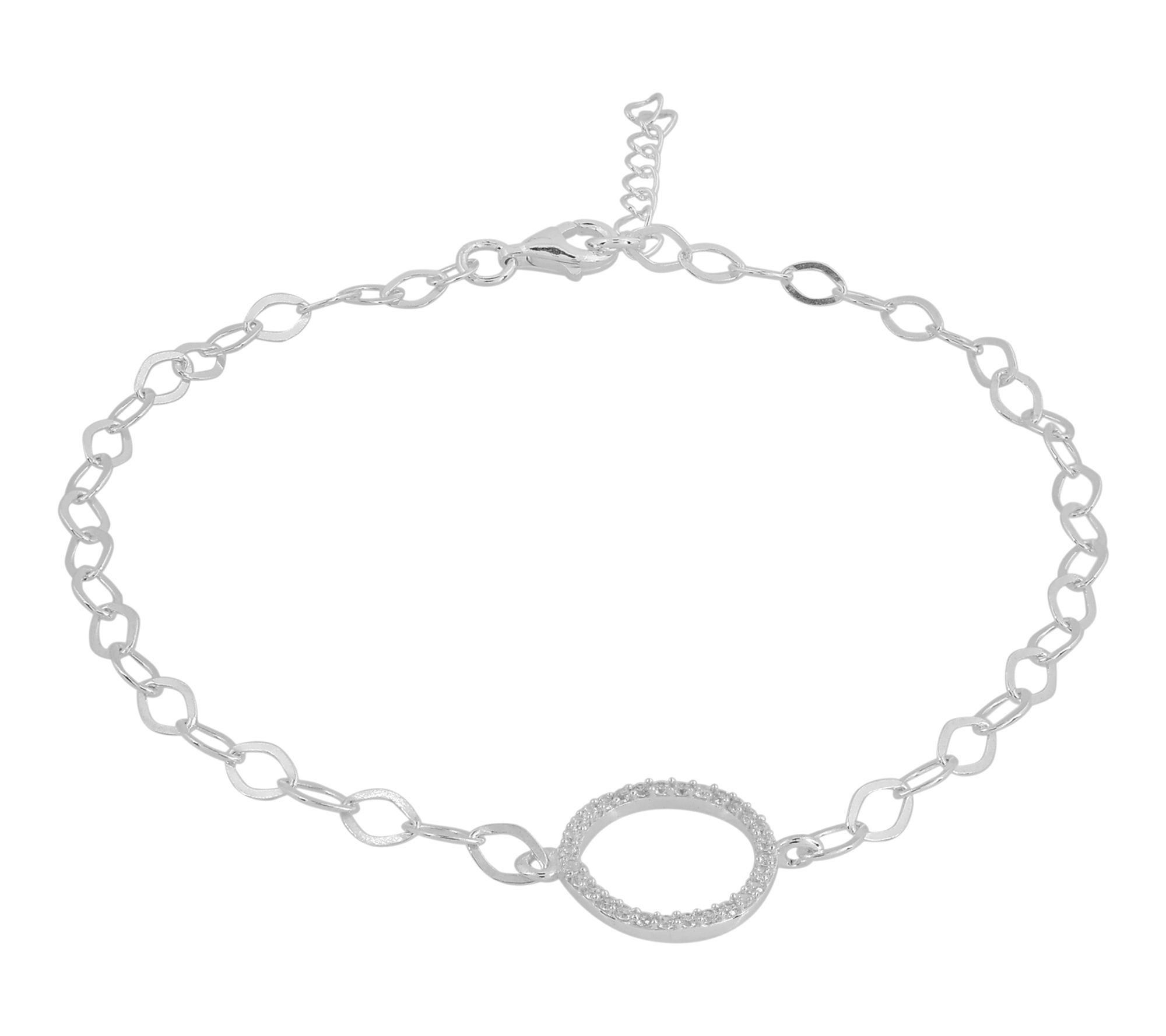 Diamonique Circle Station Bracelet, Sterling Silver