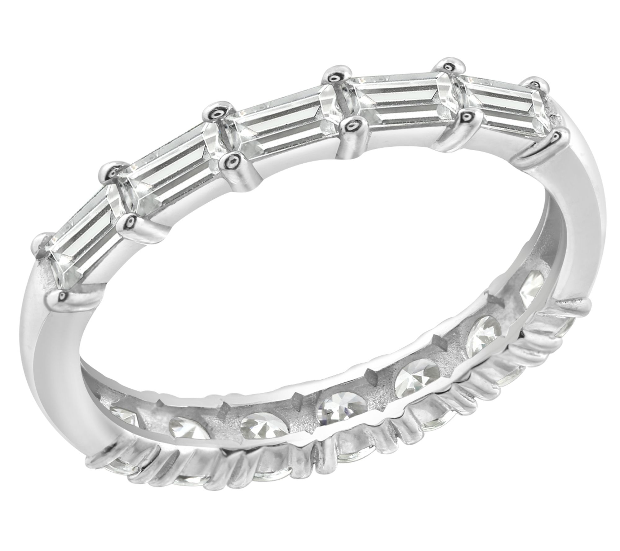 Diamonique 0.95 cttw Multi-Cut Band Ring, Sterling Silver