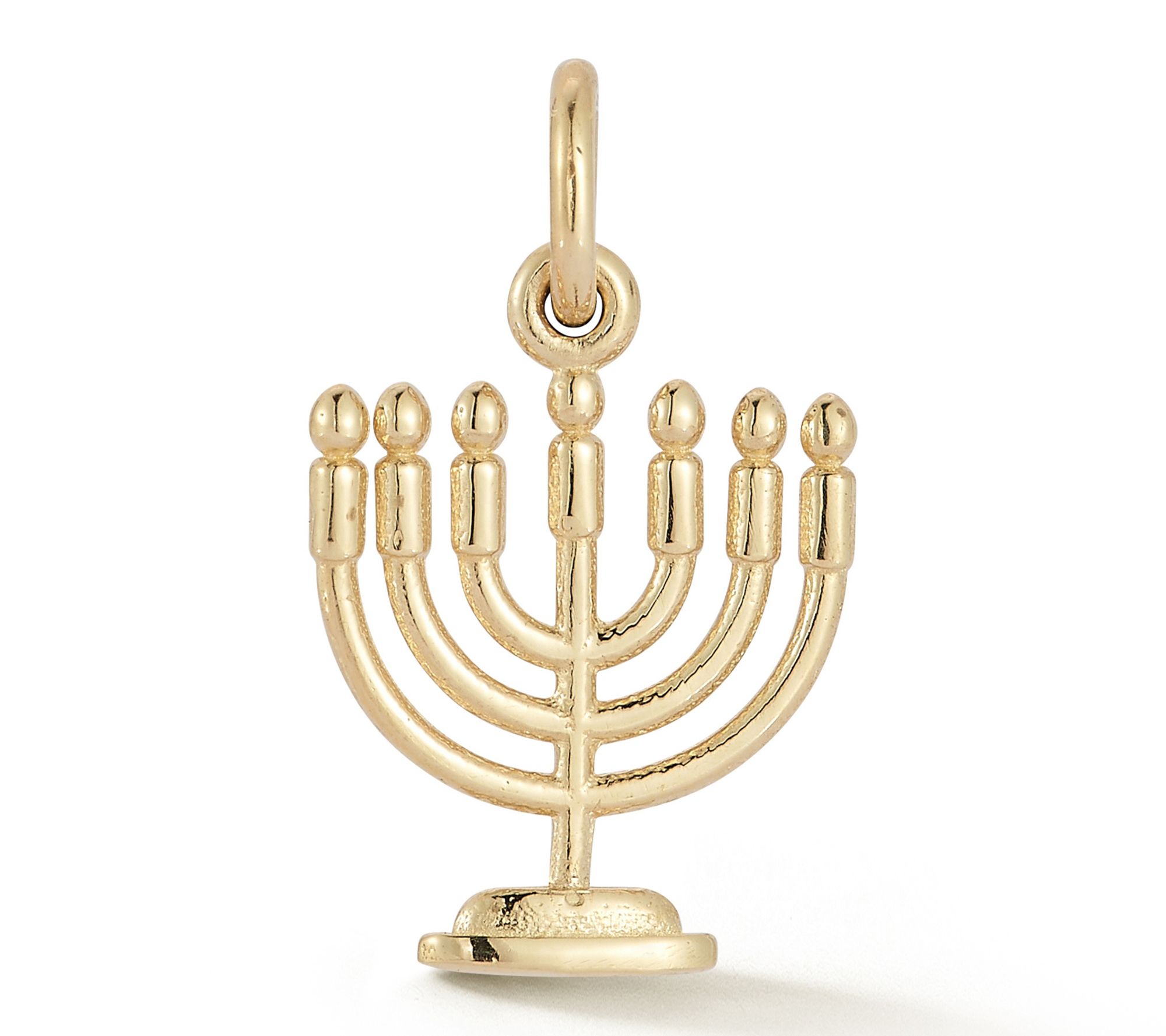  Italian Gold Menorah Pendant, 14K