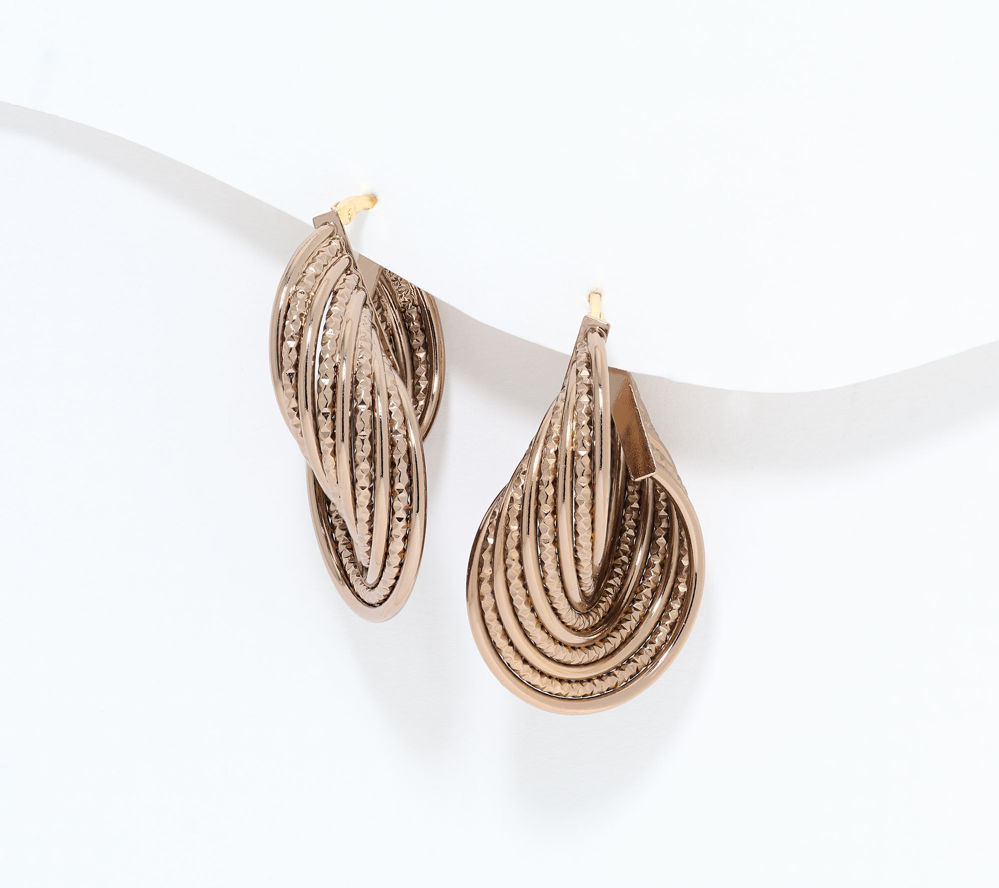 "As Is " David Markstein Bronze Bold Swirling Hoop Earrings