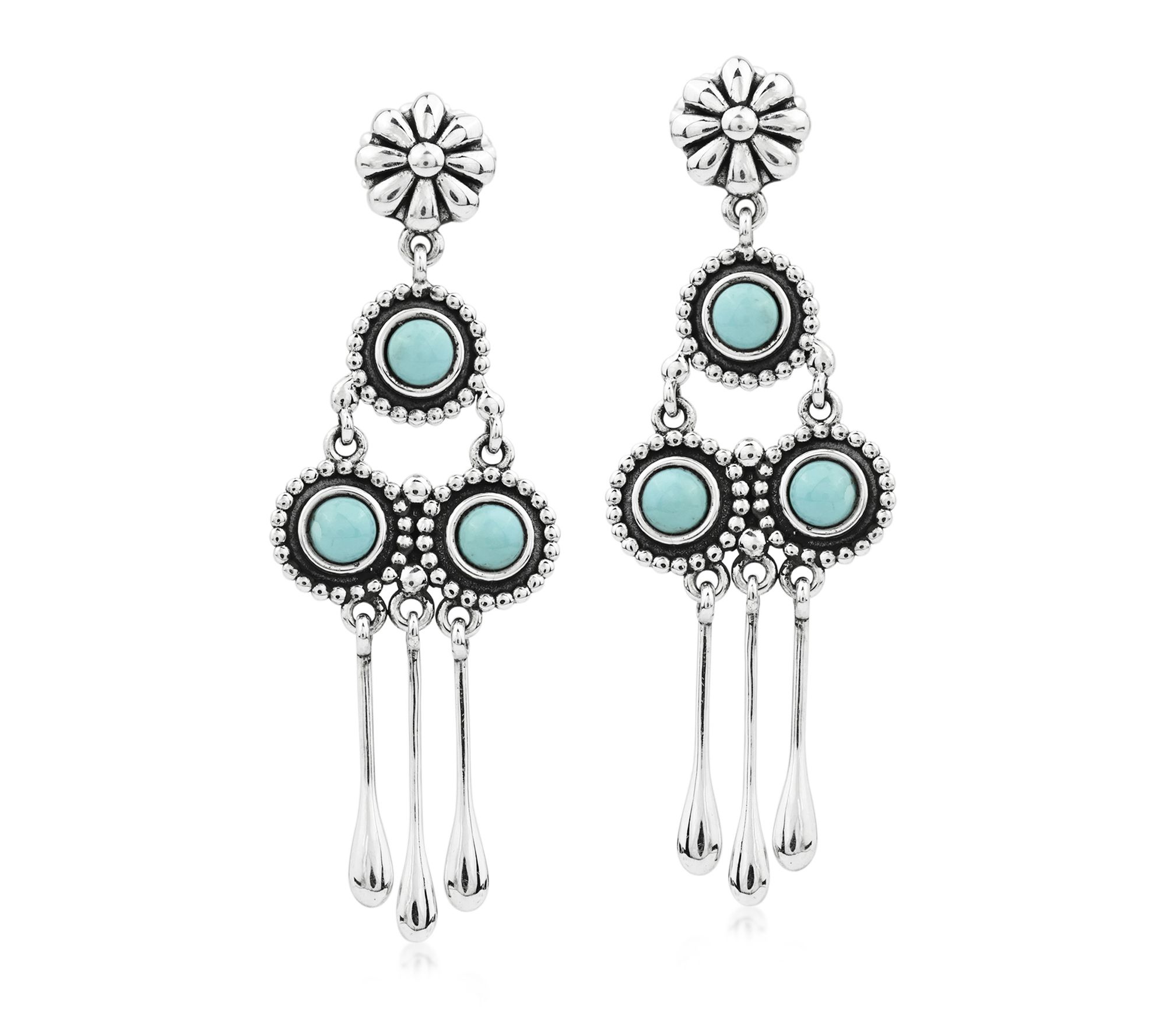 American West Sterling Sleeping Beauty Turquoise Earrings