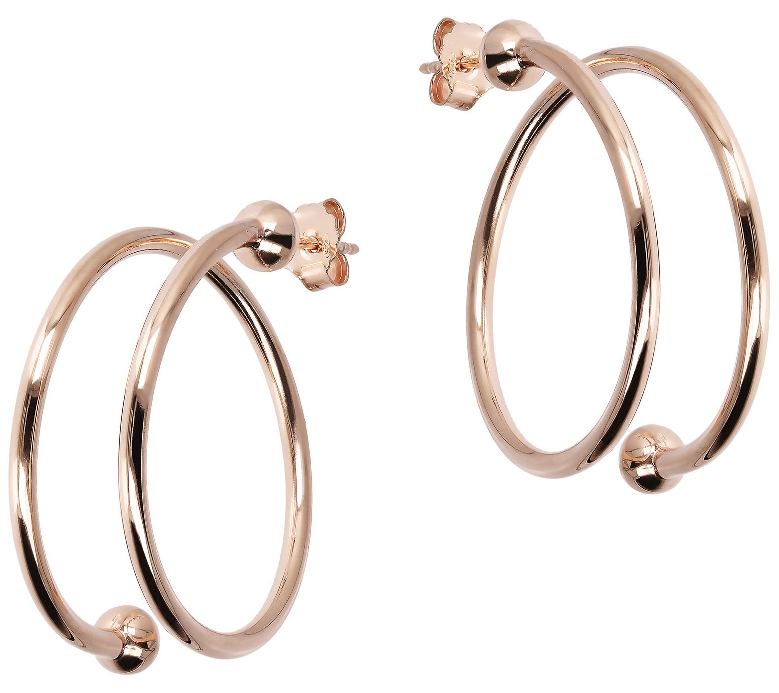 Italian Silver Polished Coil Design Hoop Earring