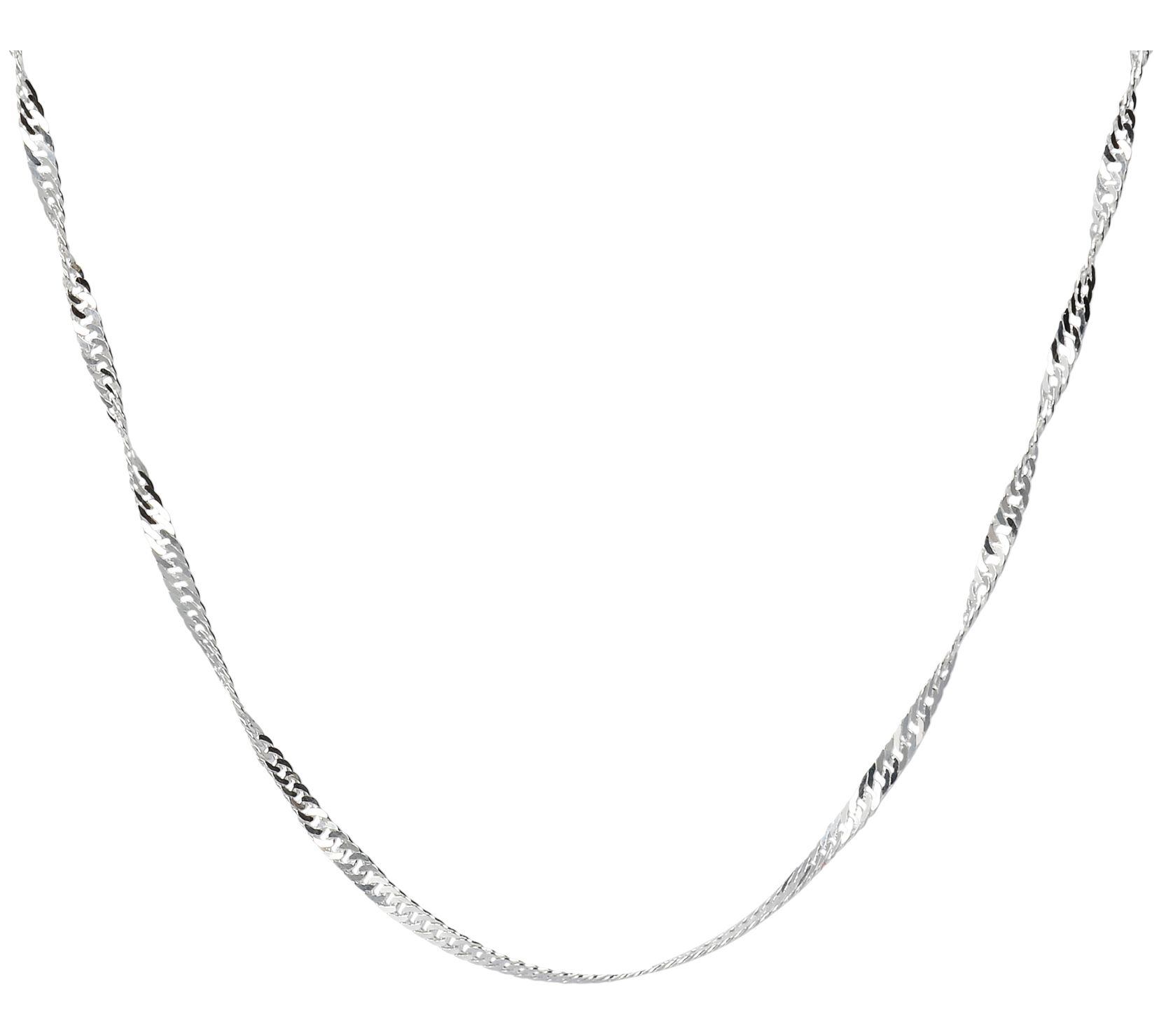 UltraFine Silver 16" Singapore Link Necklace, 5.6g