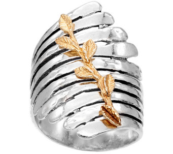 Or Paz Sterling Silver Two-Tone Leaf Ring - J490689