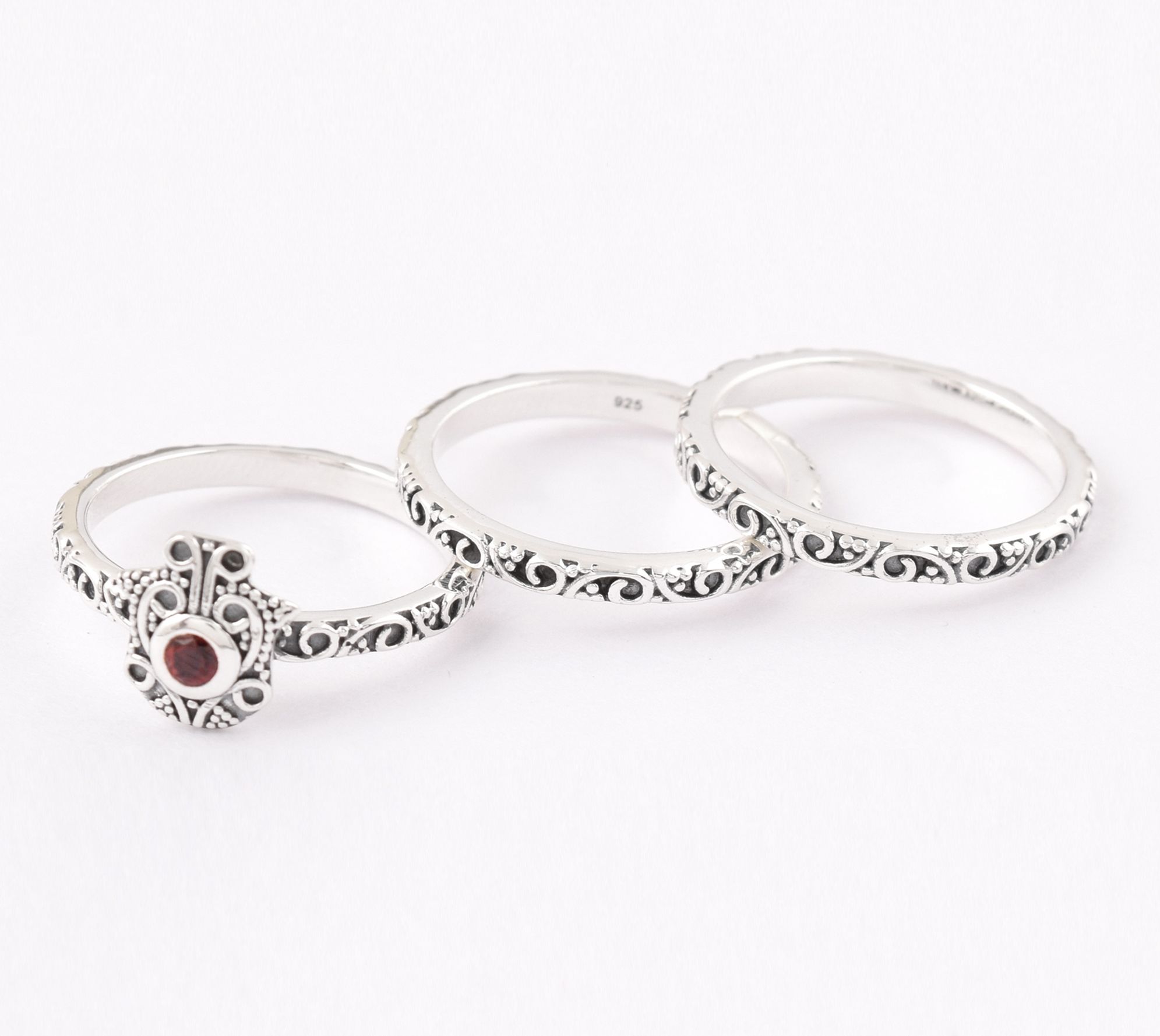 New ring size 8, shops garnet sterling silver necklace, earrings, bracelet & ring set