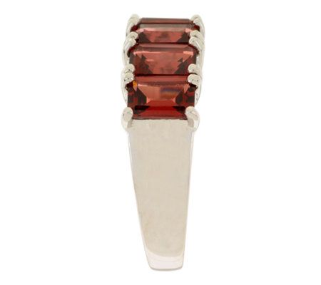 Sterling 3.05 ct tw Garnet Emerald Cut Band Ring - QVC.com