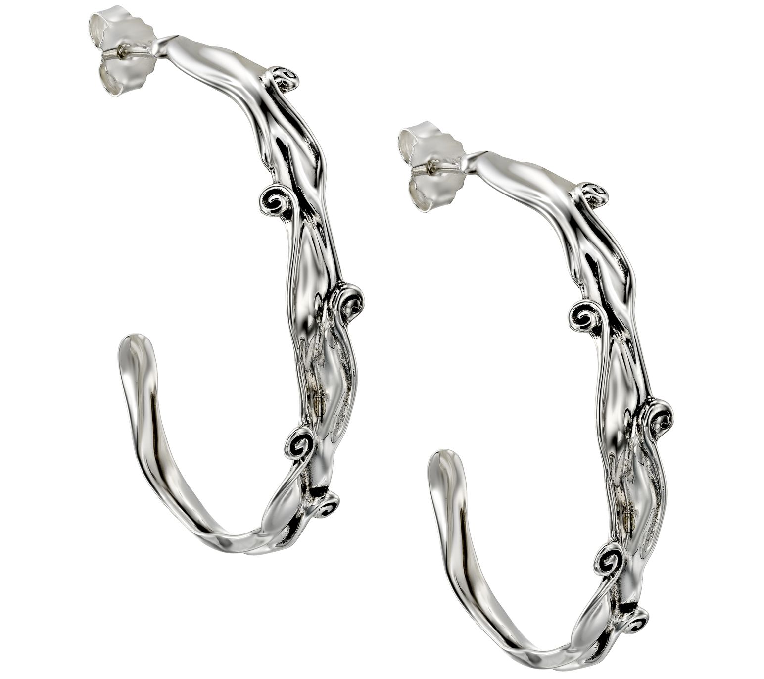 Hagit Sterling Swirled Hoop Earrings