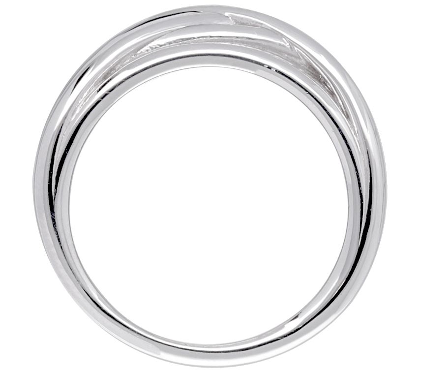 Sterling Overlapping Wide Band Ring - QVC.com