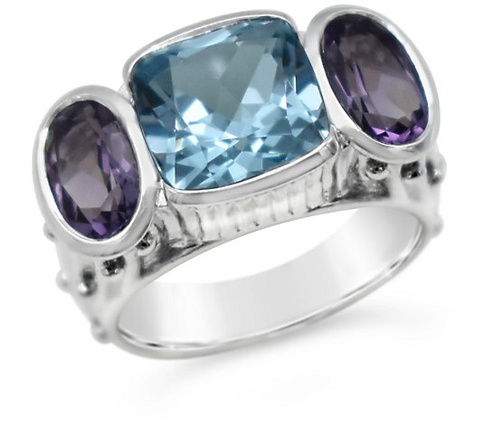 JUDITH Classic Sterling Silver 4.80 cttw Gemstone Ring