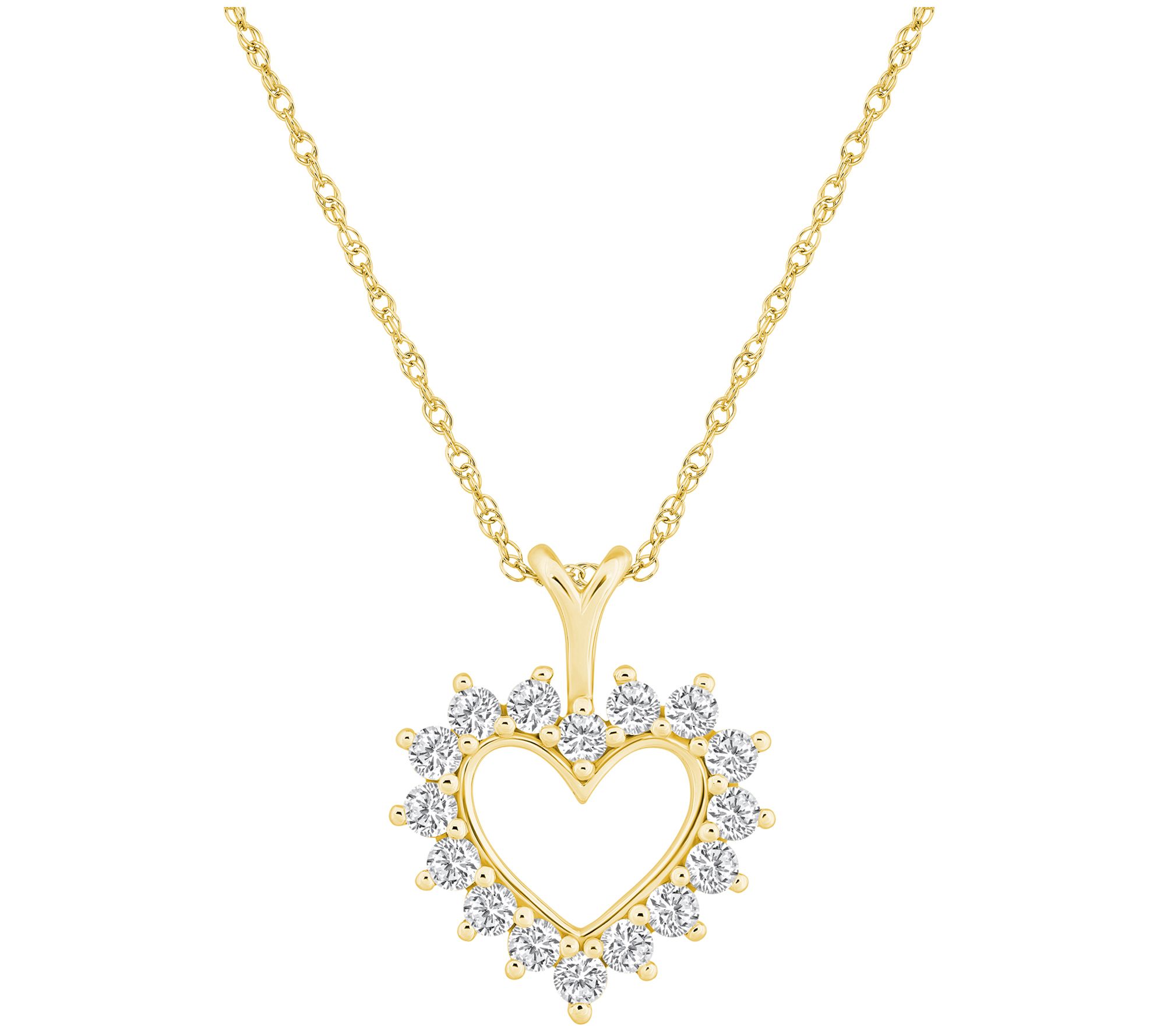 Affinity 0.75 cttw Diamond Halo Heart Pendant w/ Chain, 14K