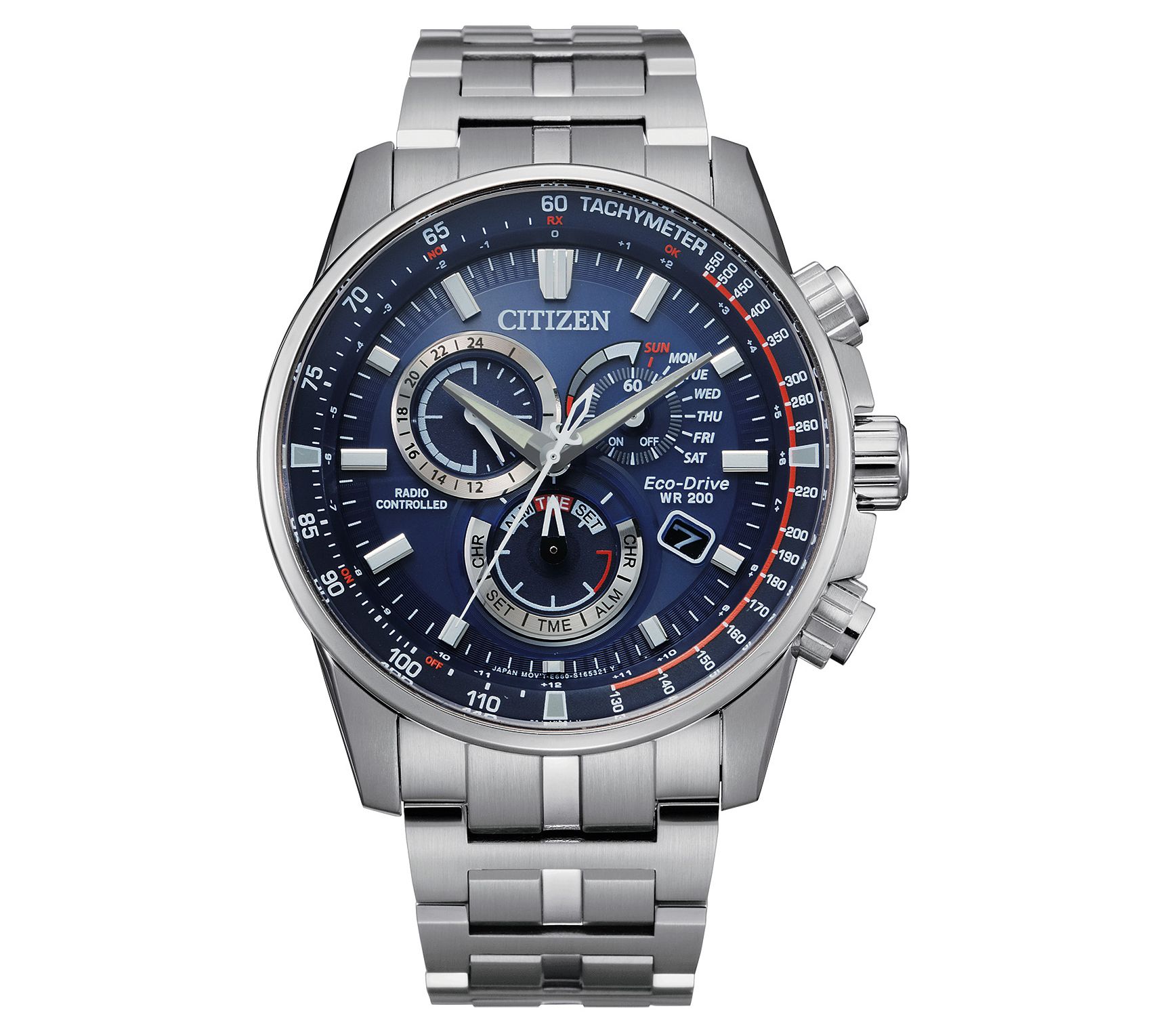 Citizen Eco-Drive Men's Stainless Steel Blue Di al Watch