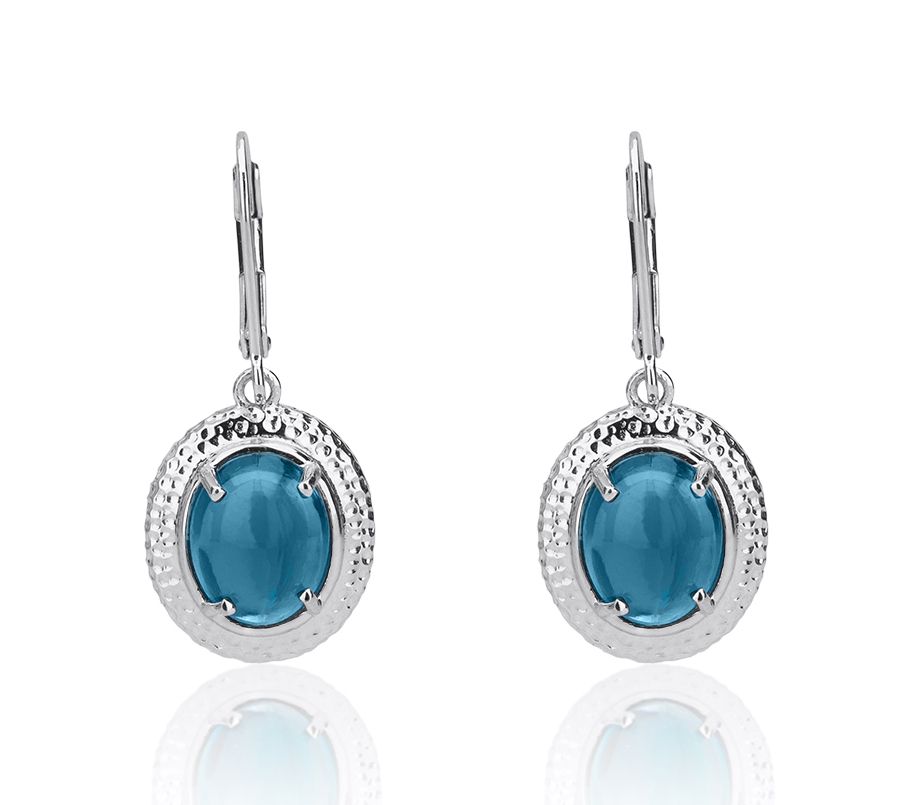 Generation Gems Sterling Silver Gemstone Cabochon Earrings