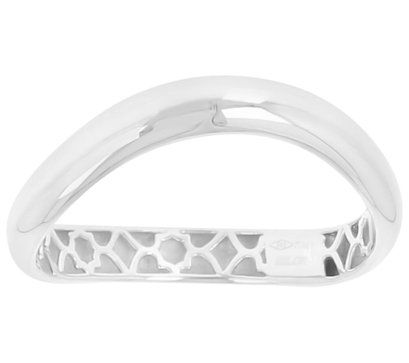  Italian Gold Polished Wave Ring, 14K White Gold