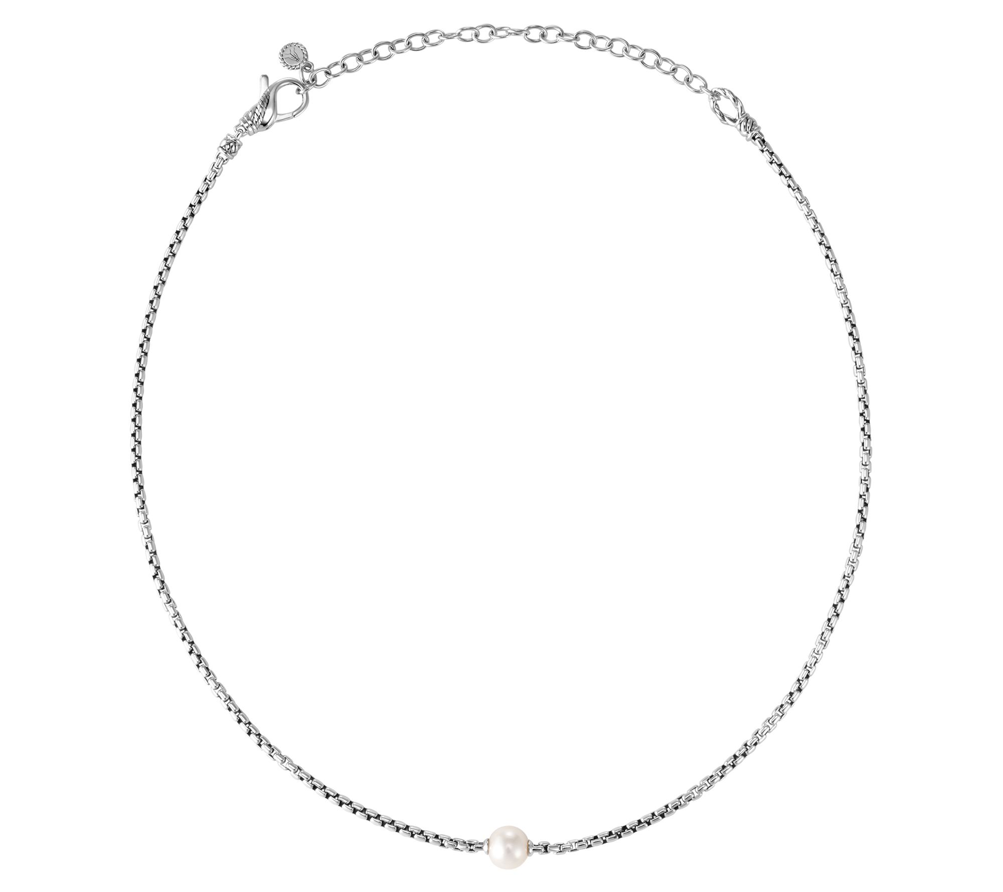 JAI Sterling Silver Cultured Pearl 2.7mm Box Chain Necklace - QVC.com