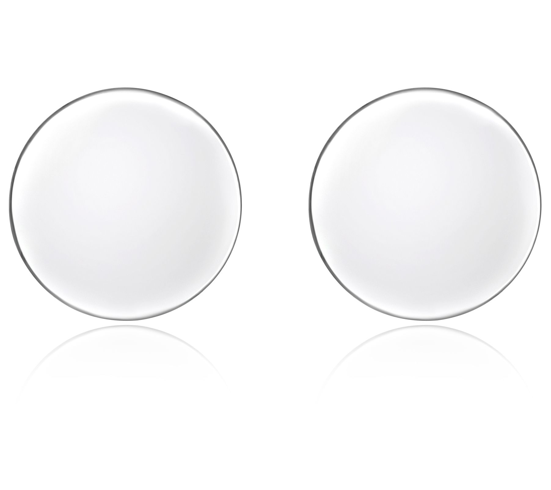 Silver Style Round Disc Stud Earrings, Sterling