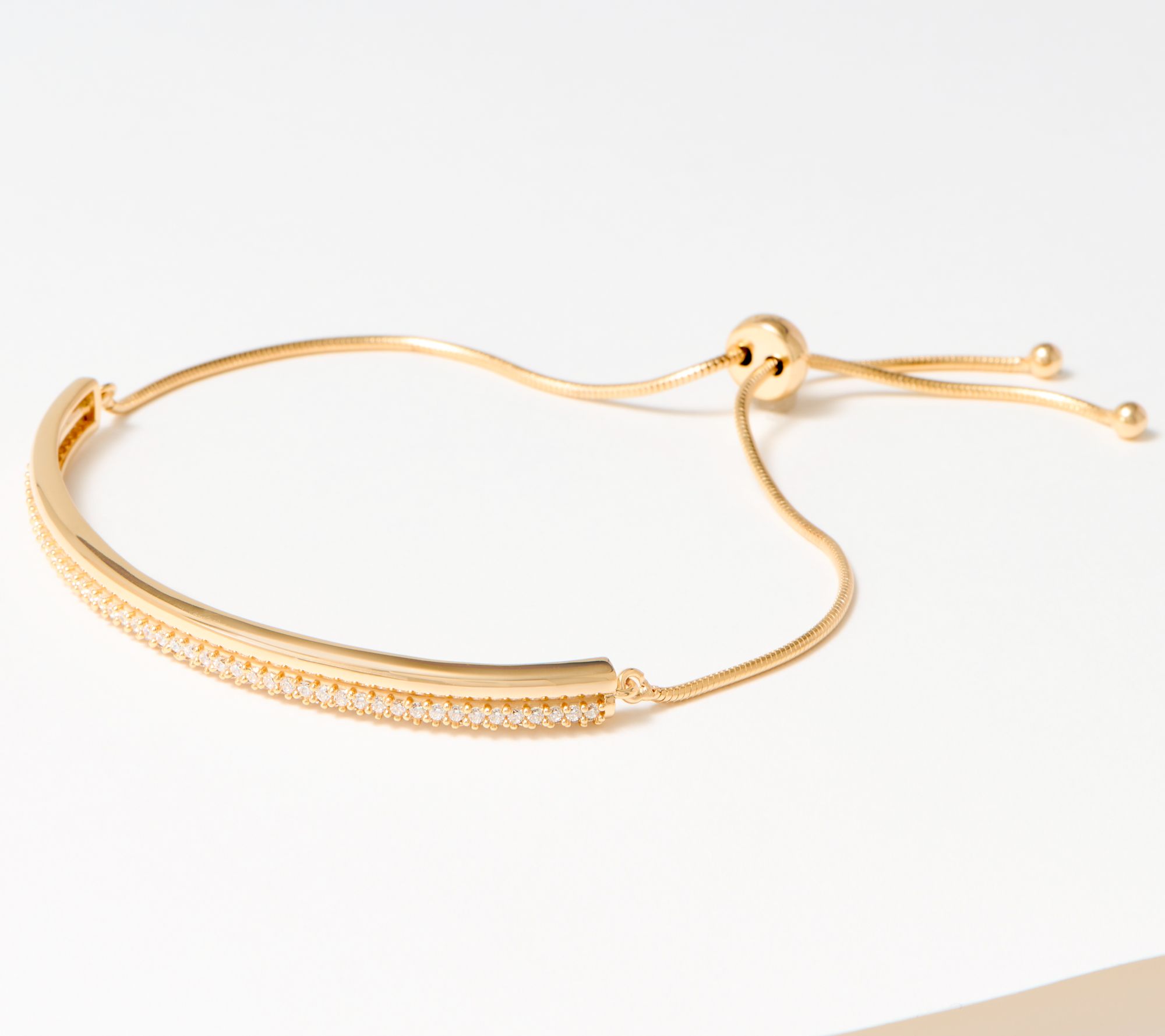 Diamonique x Kathy Levine Milano Pave Bolo Bracelet, Sterling Silver