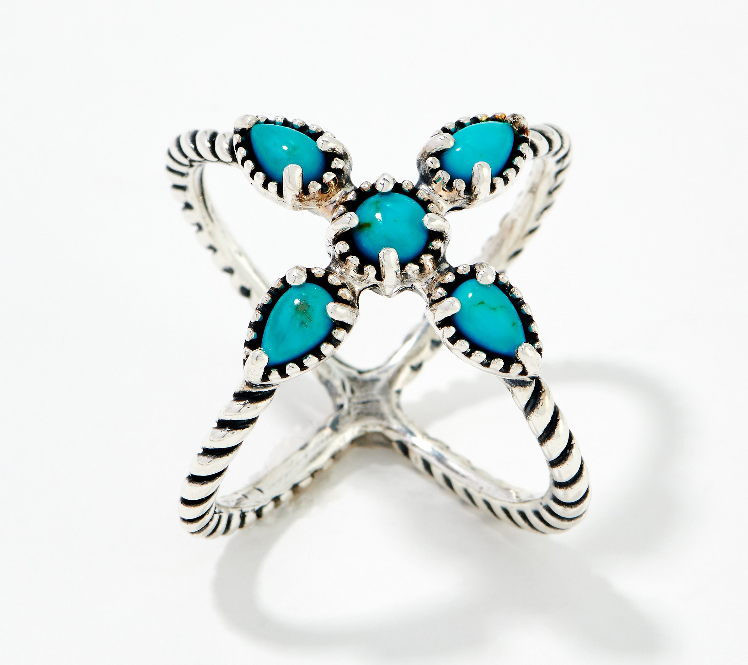 As Is American West by CP Sterling Turquoise X Style Ring