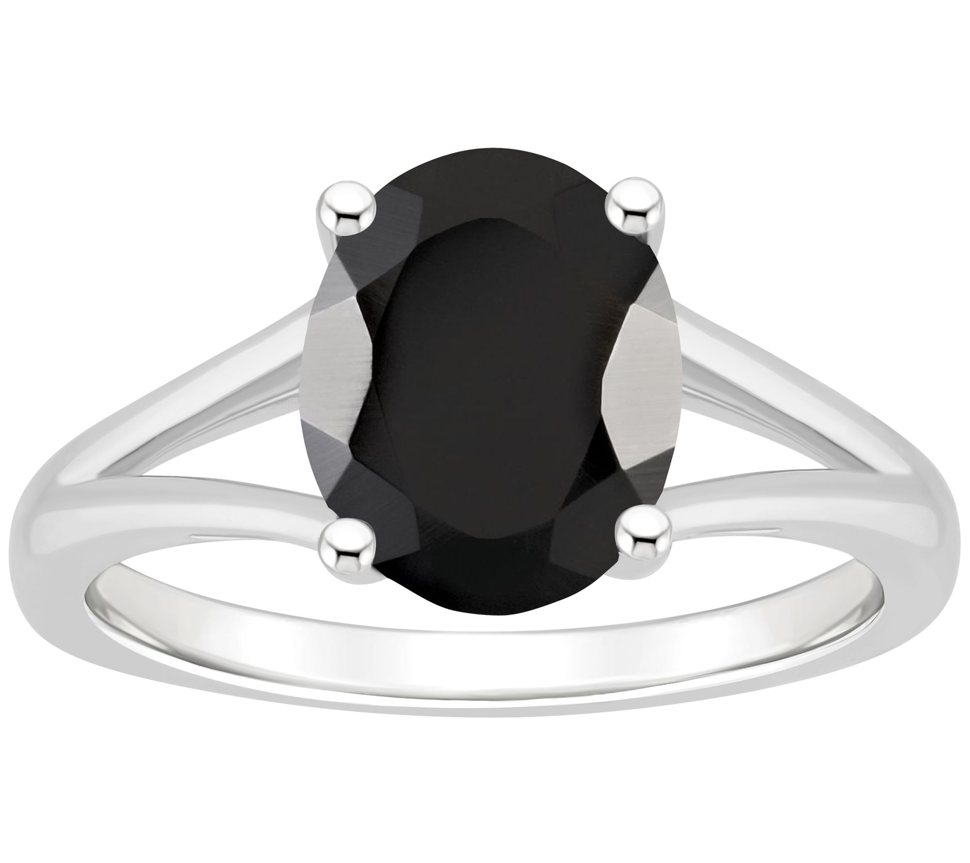 Affinity Gems Oval Onyx & Diamond Gallery Ring,Sterling - QVC.com