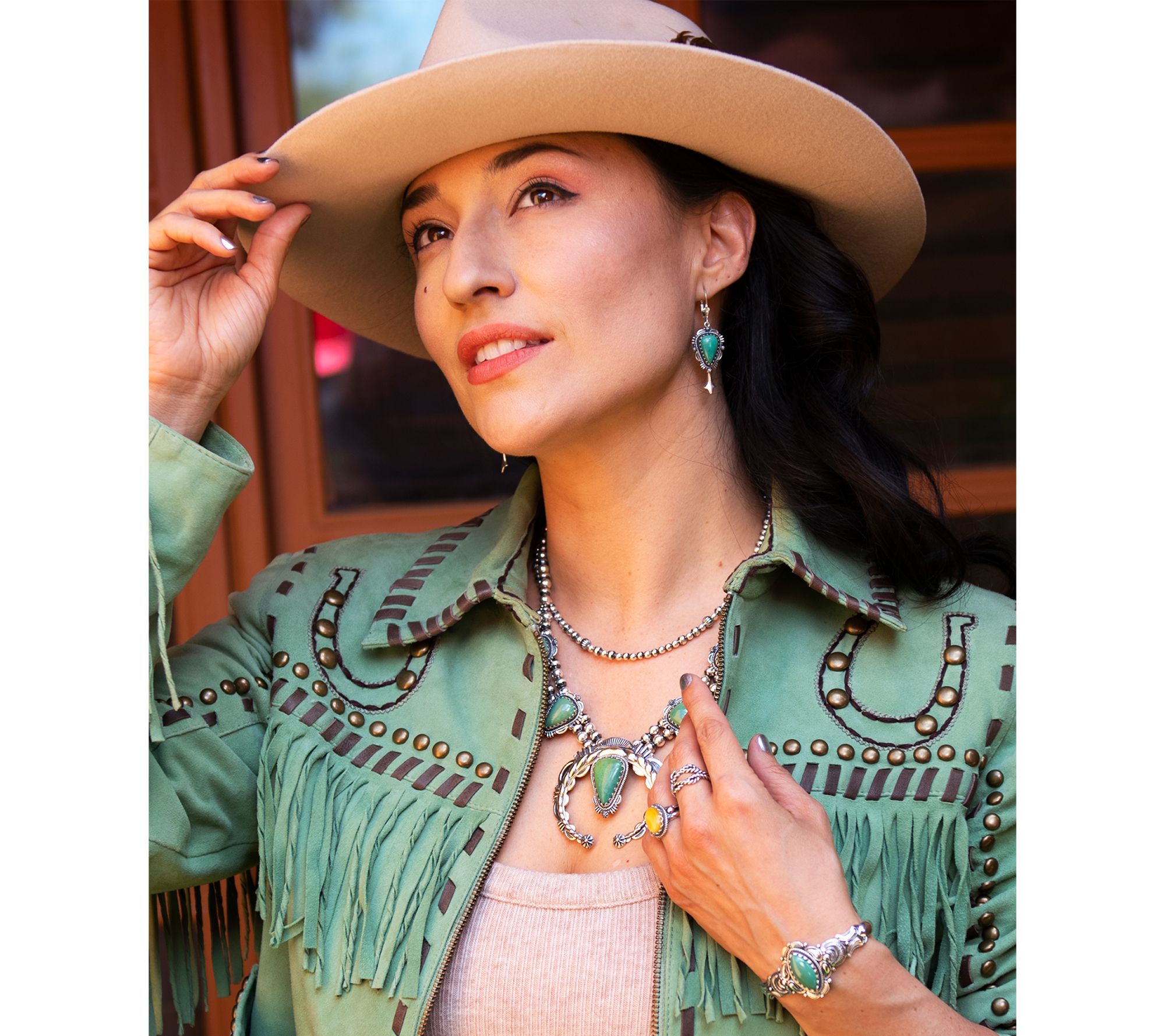 As Is" American West Sterling Silver & Leather Horse Necklace, 17