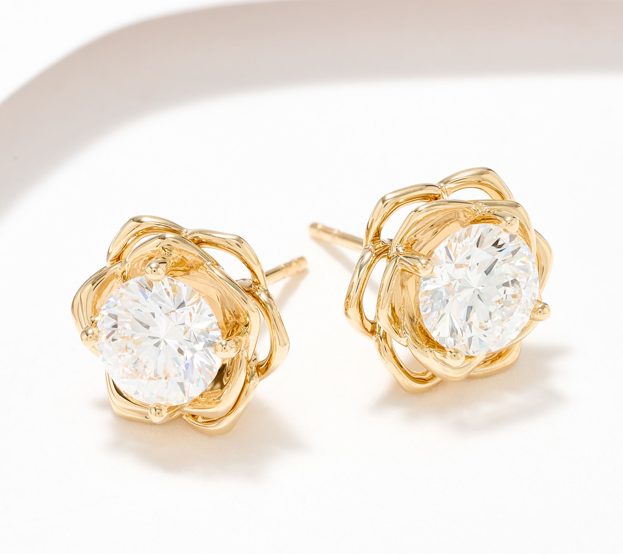 Brilliant Rose by Fire Light Lab Grown 2.00cttw Stud Earrings, 14K