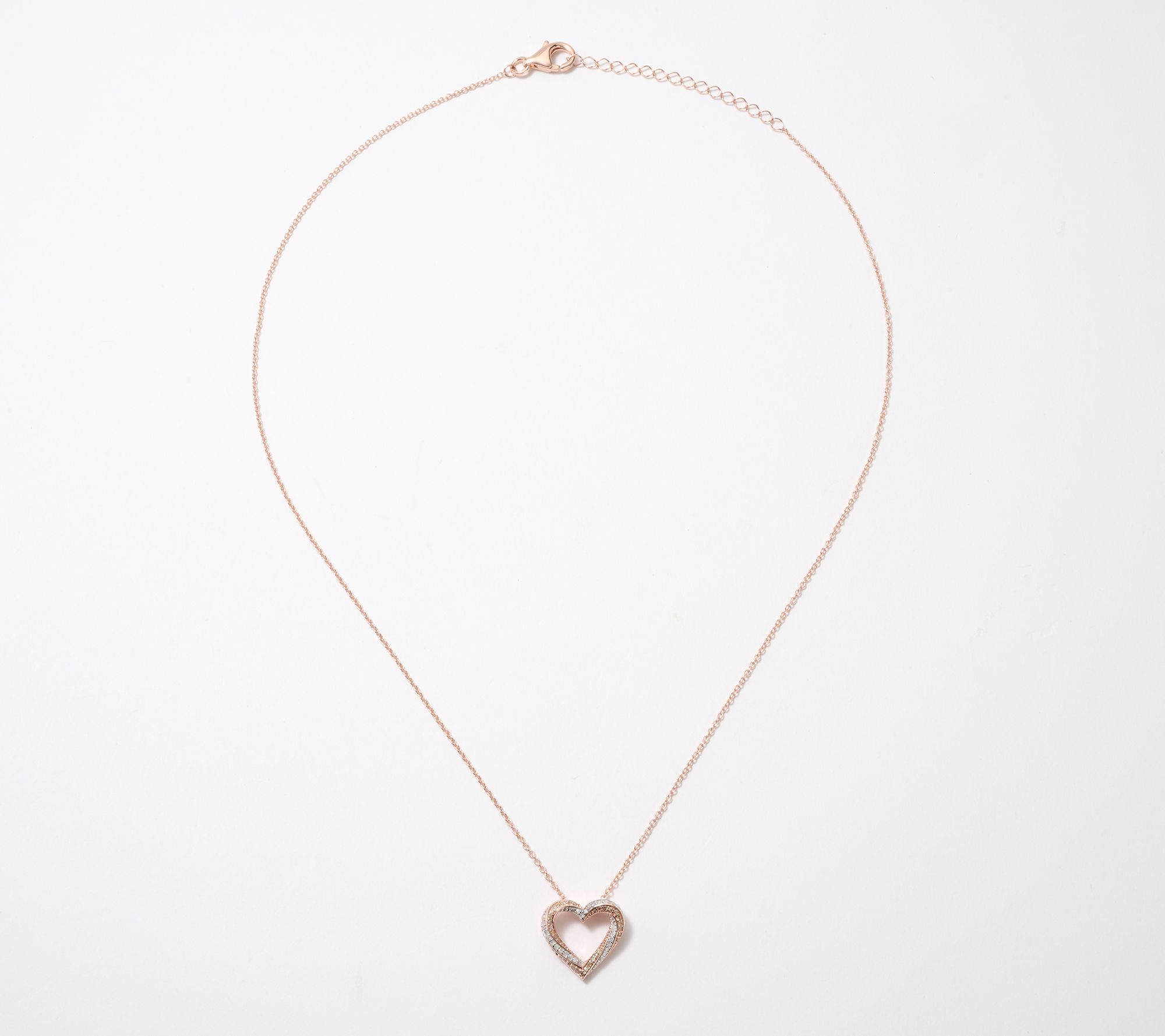 Affinity Diamonds cttw Champagne Heart Necklace, Sterl