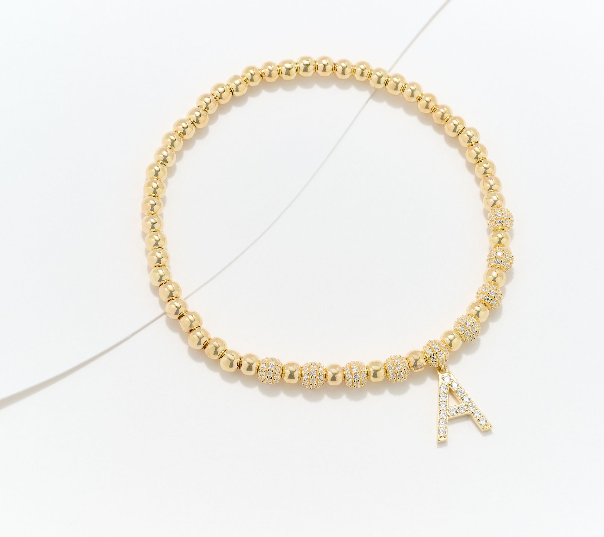 Diamonique x Kathy Levine Name Fame Bracelet, 14K Gold Plated