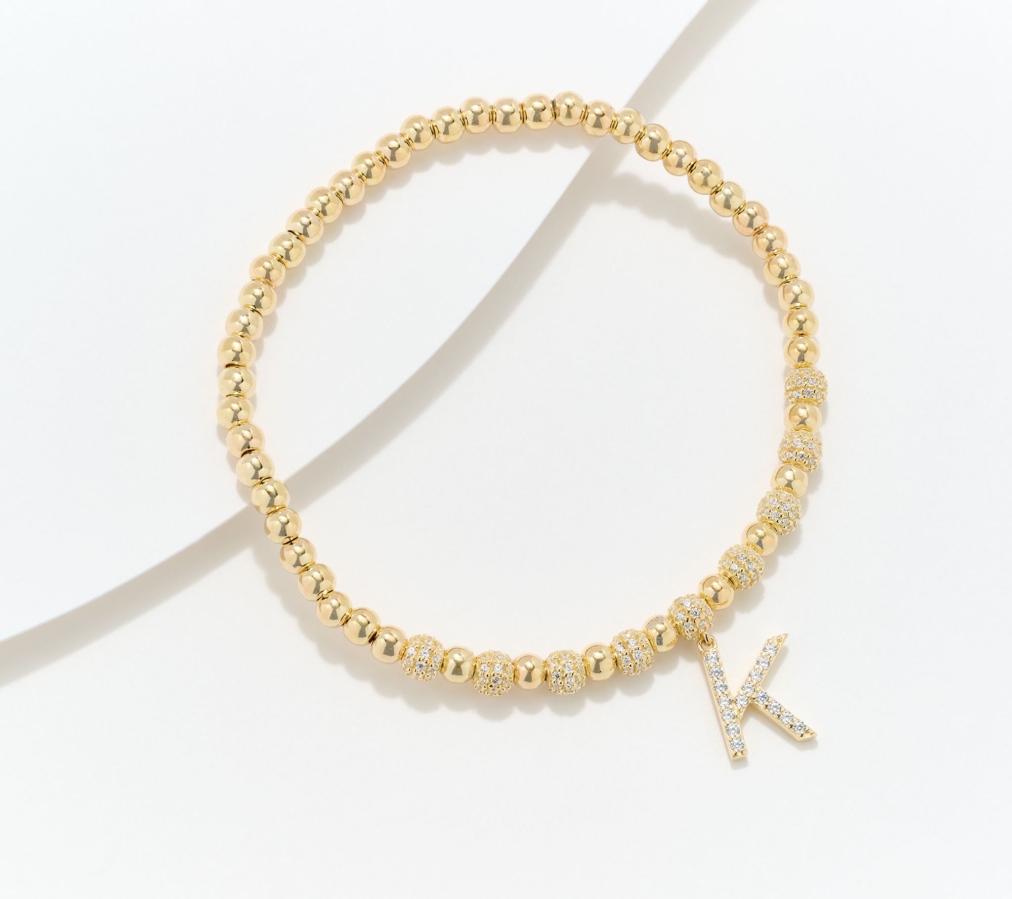 Diamonique x Kathy Levine Name Fame Bracelet, 14K Gold Plated