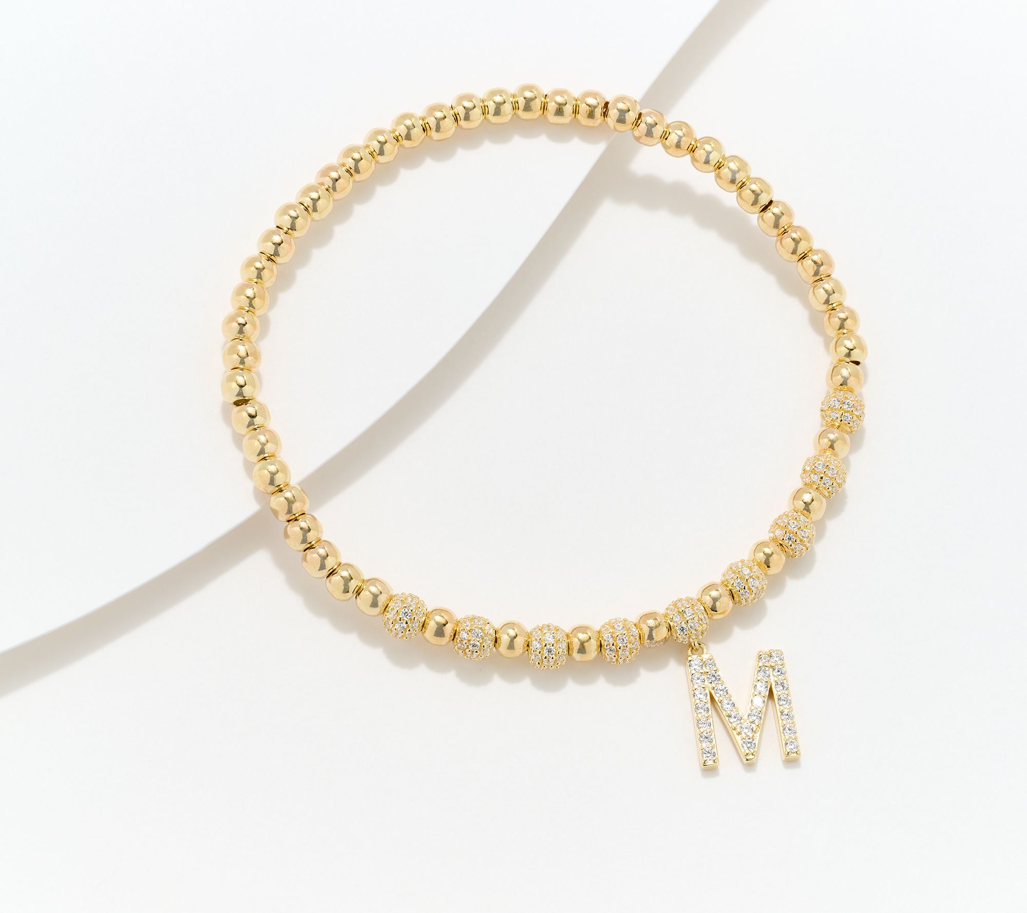 Diamonique x Kathy Levine Name Fame Bracelet, 14K Gold Plated