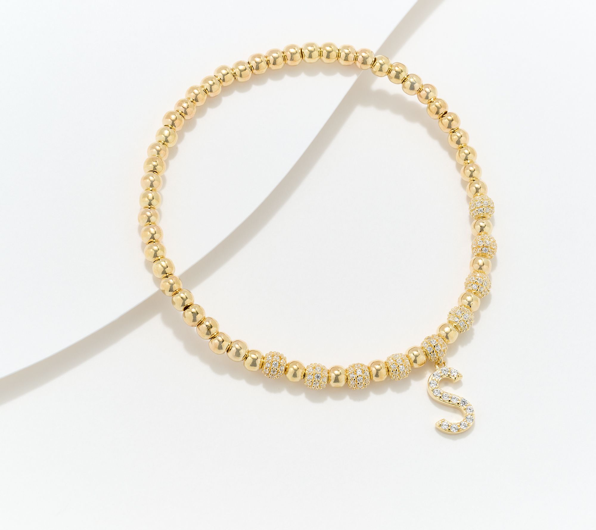Diamonique x Kathy Levine Name Fame Bracelet, 14K Gold Plated