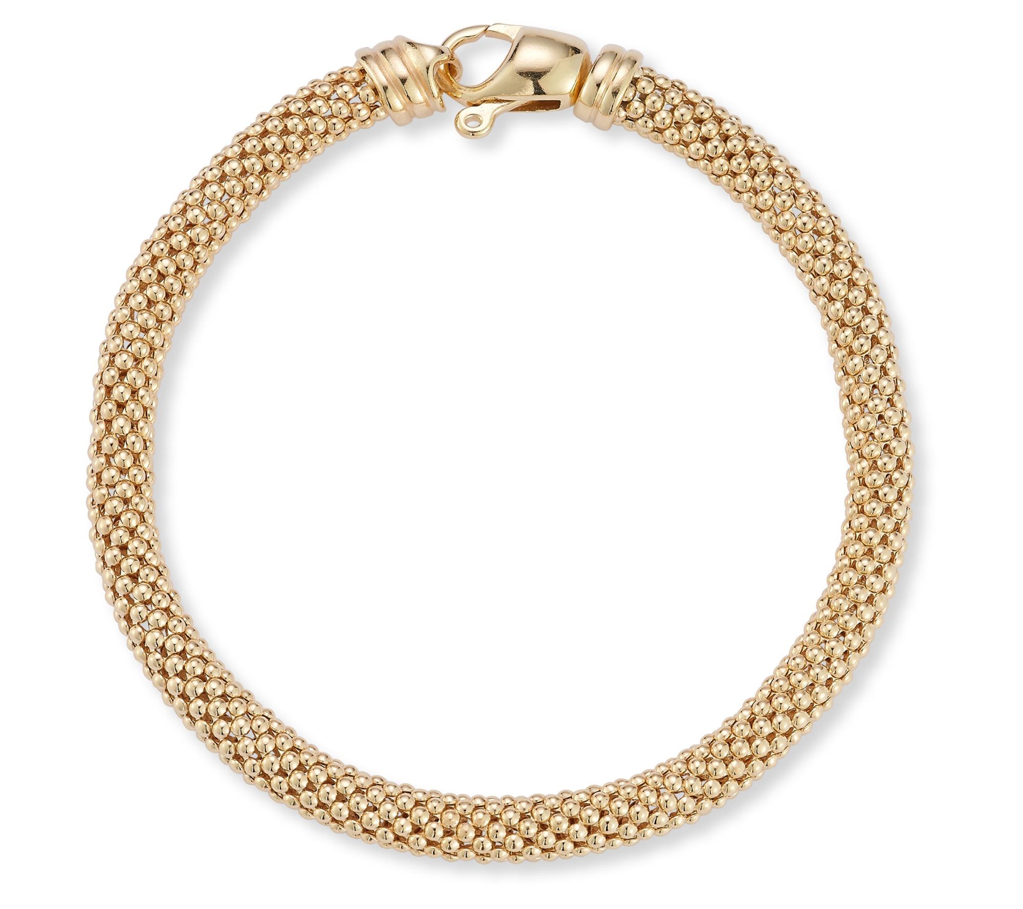 Italian Silver Polished Popcorn Chain Bracelet,Sterling