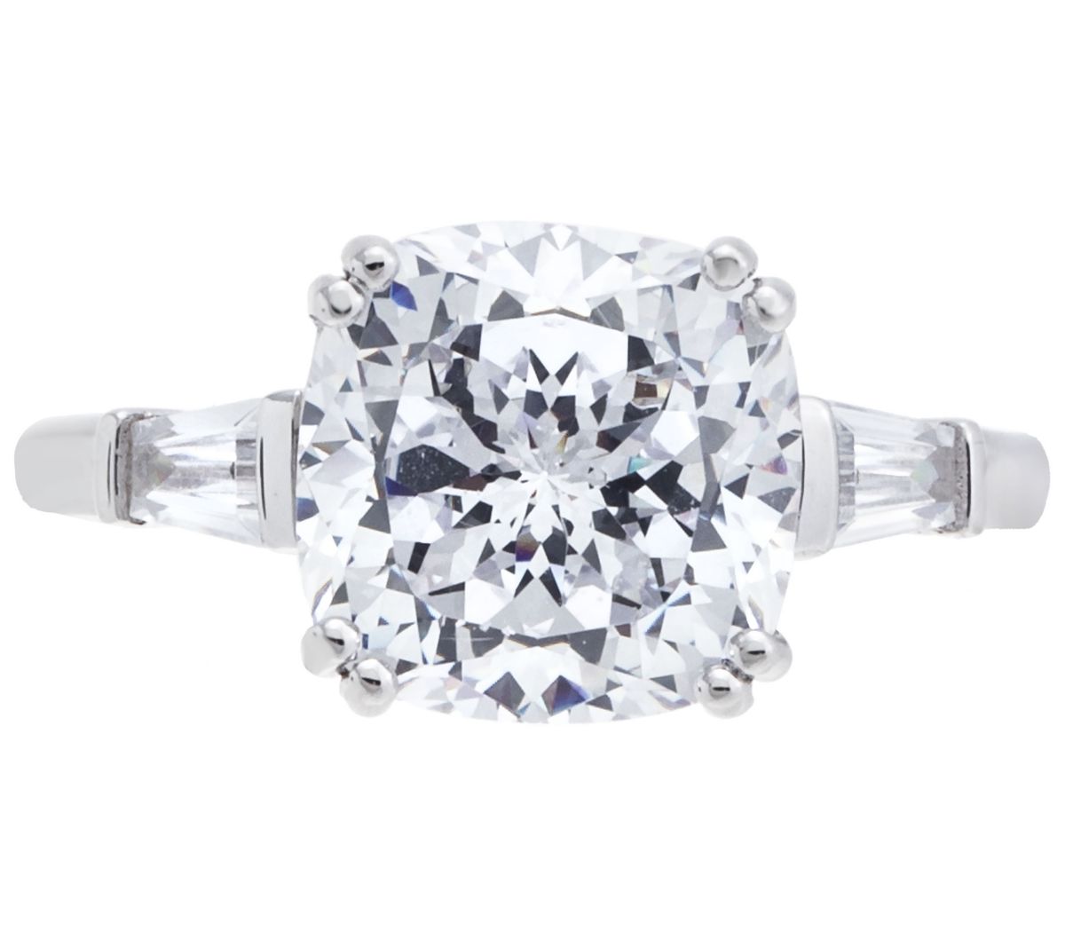 Diamonique Cushion Cut Ring displayed with sparkling stones, sold by the store