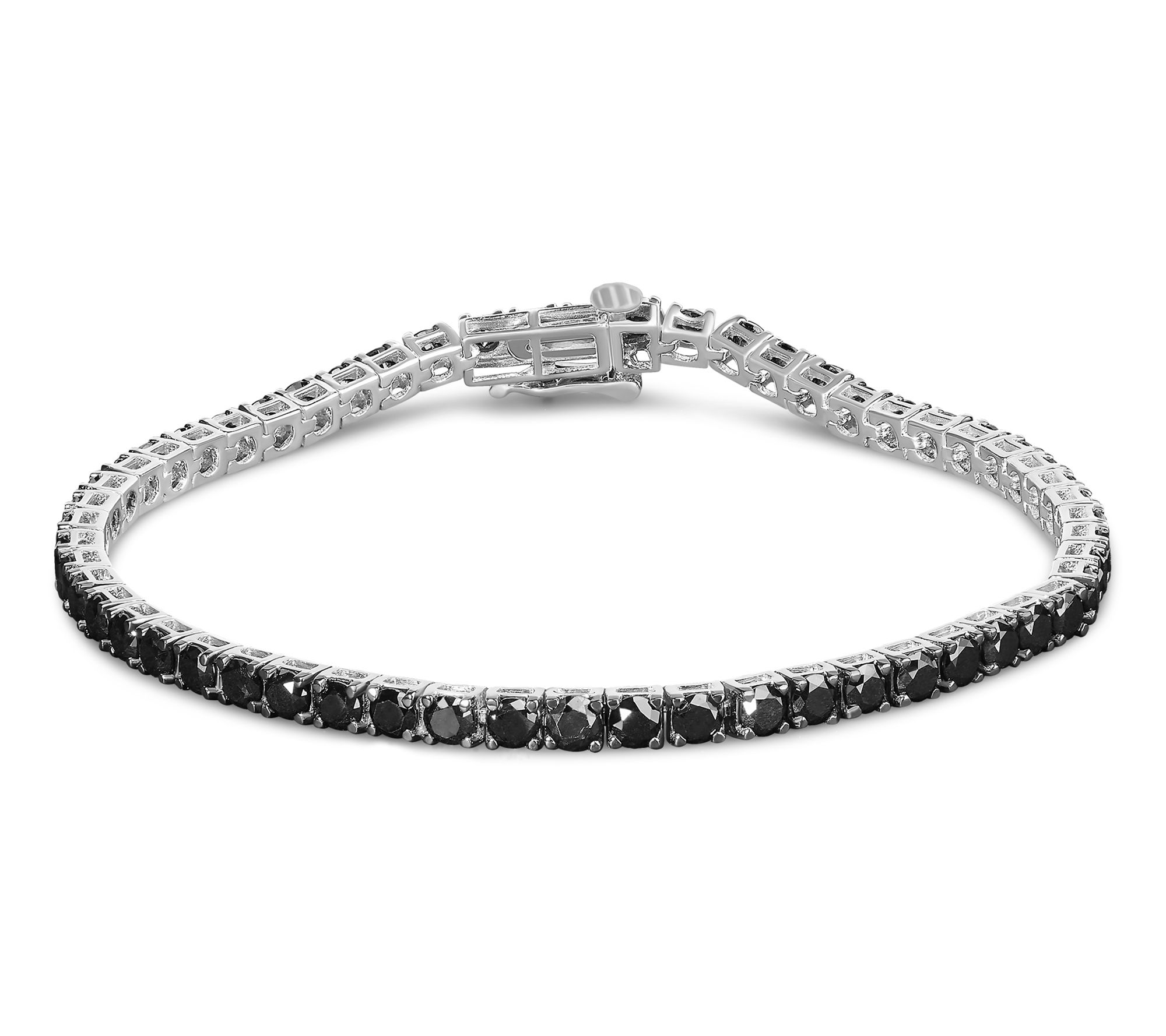 Haus of Brilliance 8.00 cttw Black Diamond Bracelet, Sterling