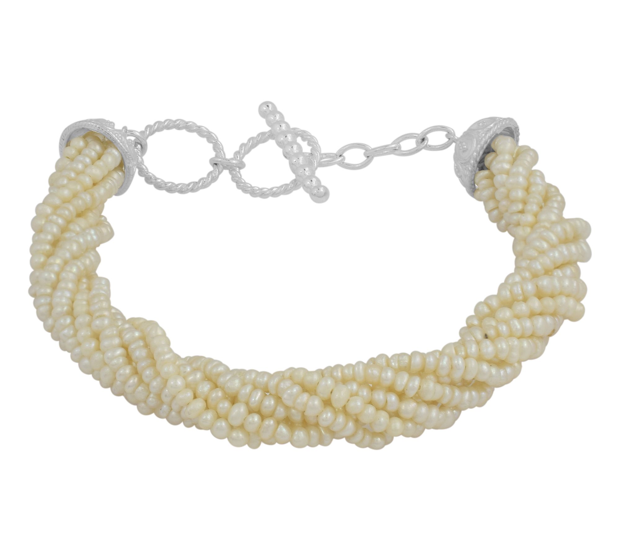 Affinity Cultured Pearl Twisted Statement Bracelet, Sterling