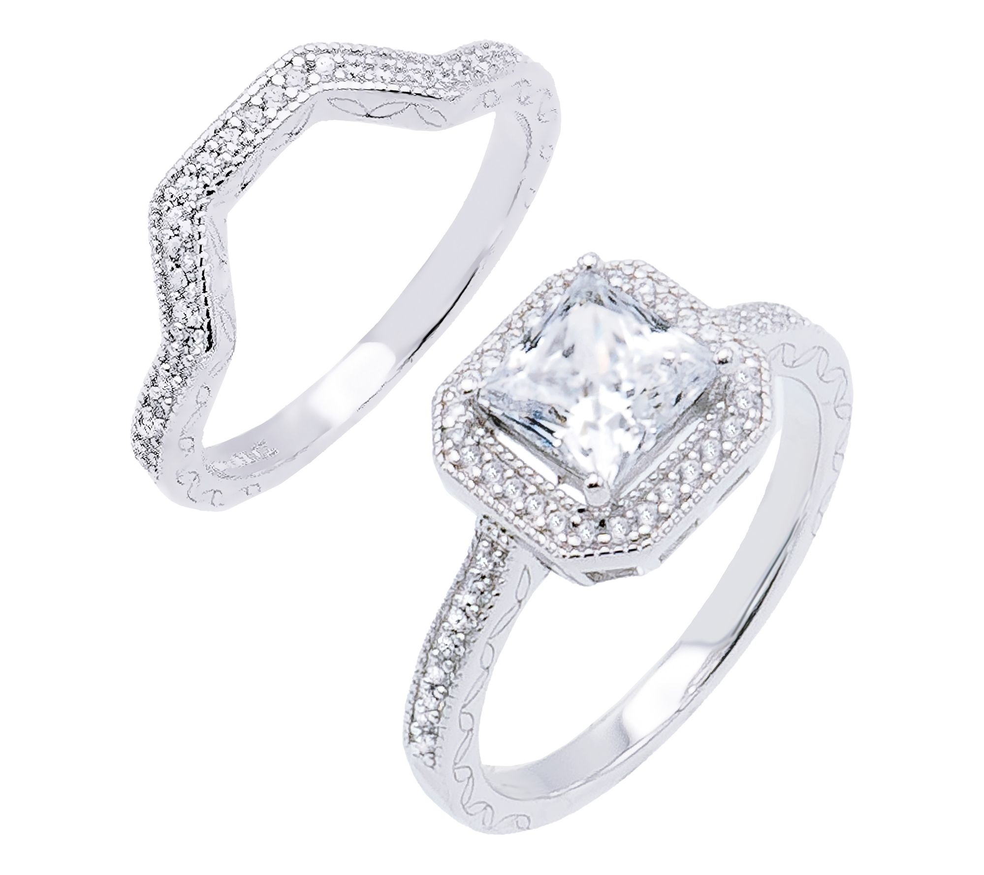 Qvc sterling silver diamonique fashion rings