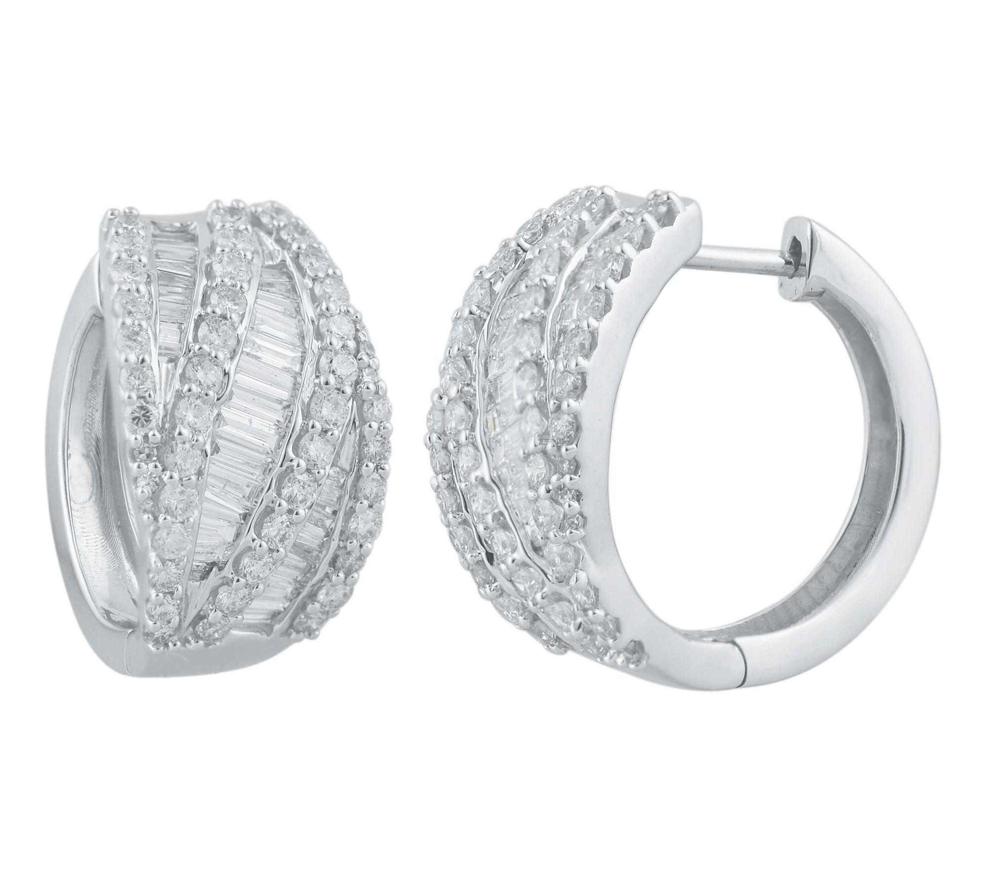Affinity Diamonds 2.00 cttw Huggie Hoop Earrings, 14K Gold