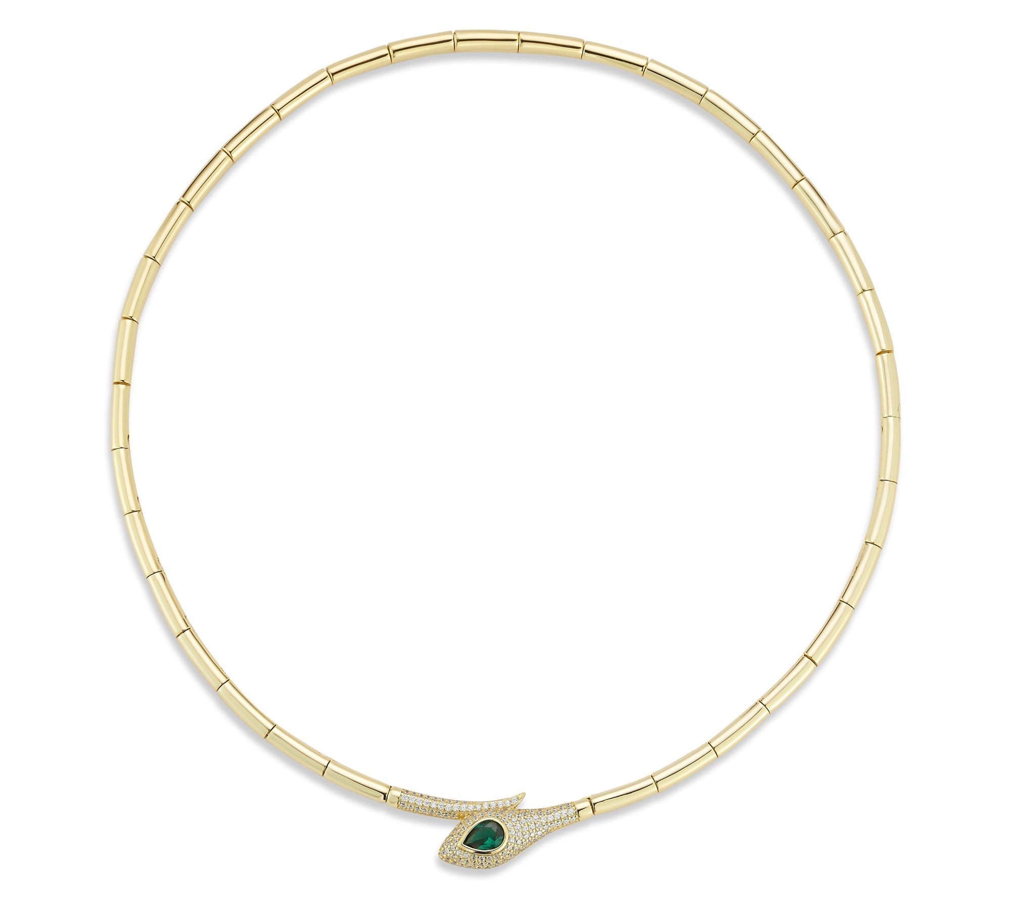 Rachel Zoe Pave Snake Collar Necklace, Sterling