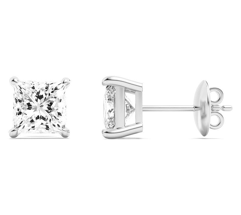 Fire Light 5.00 cttw Lab Grown Diamond PrincessEarrings, 14K
