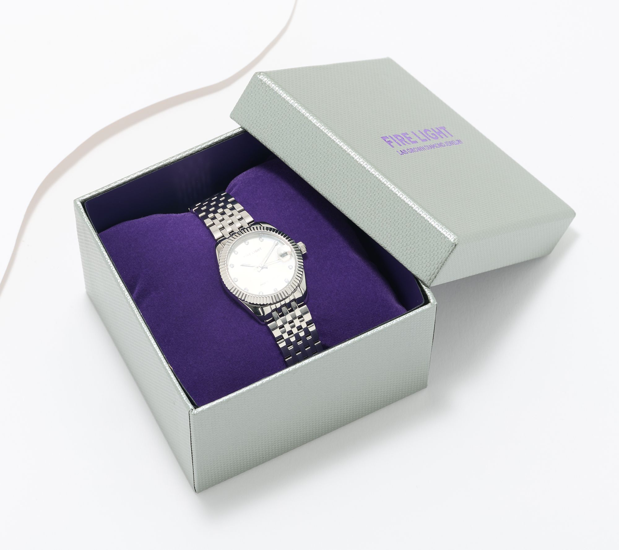 Fire Light Lab Grown Diamond 0.17cttw Watch, Stainless Steel