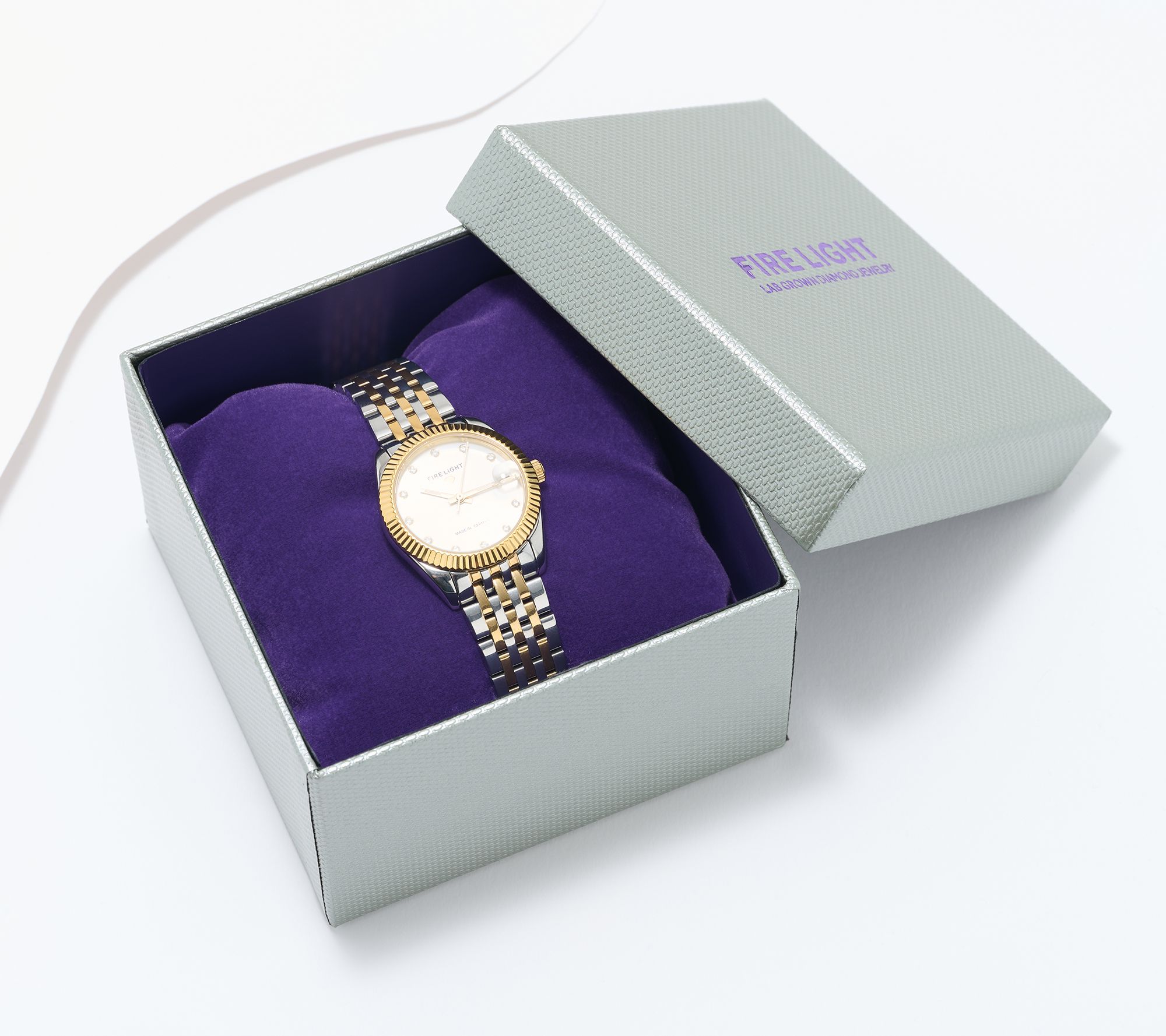 Fire Light Lab Grown Diamond 0.17cttw Watch, Stainless Steel