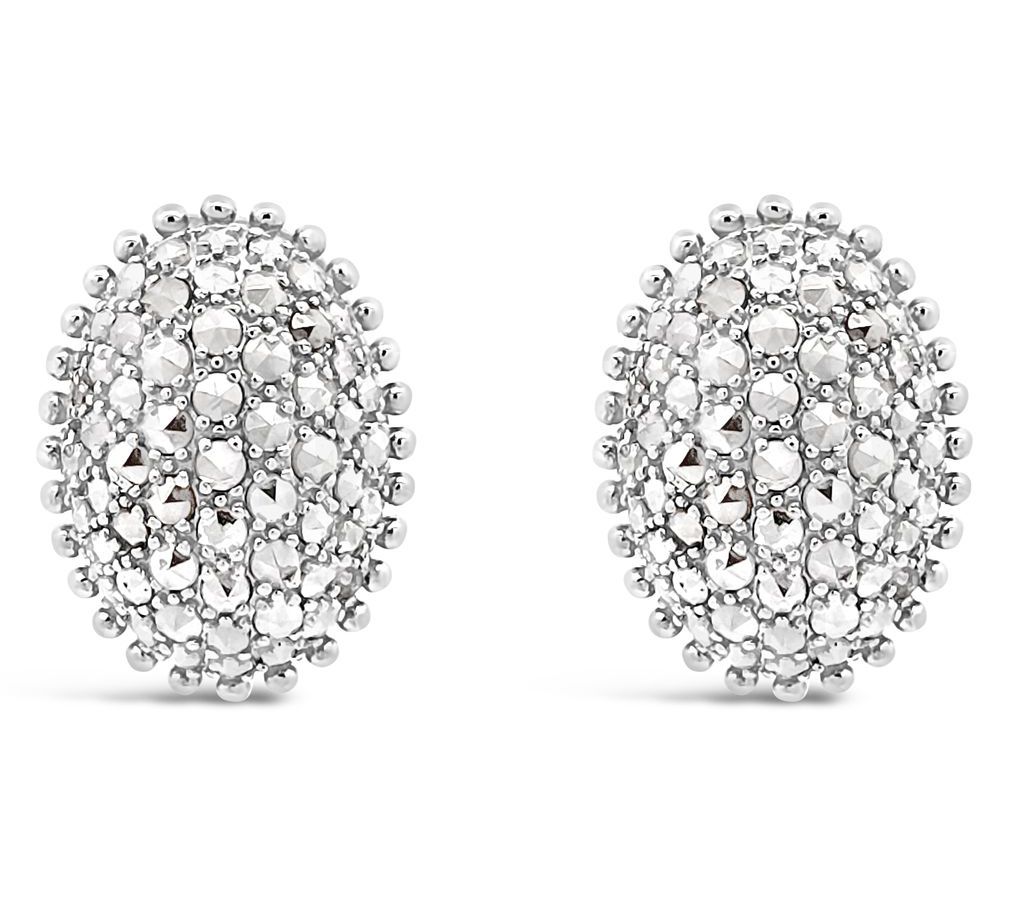 Dallas Prince Sterling Chrome Marcasite Classique Earrings