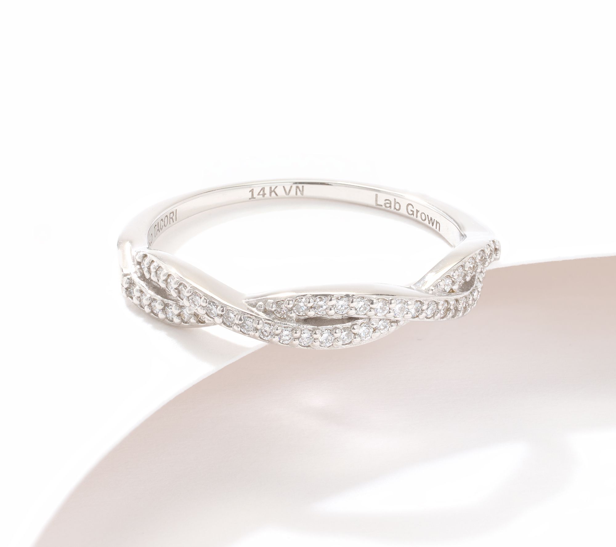 XO TACORI Lab Grown Diamond Twisted 0.13 cttw Ring, 14K Gold
