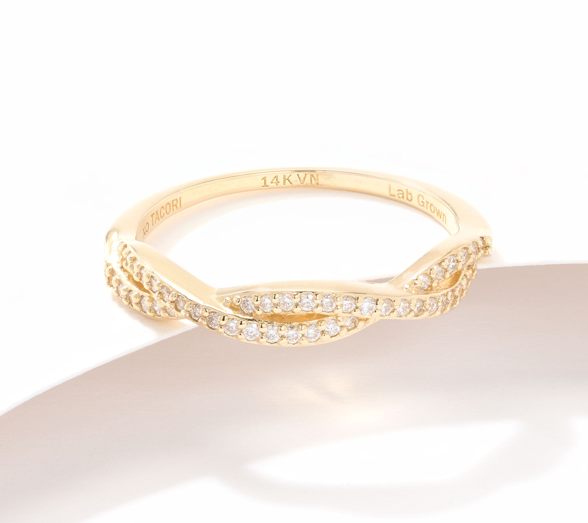 XO TACORI Lab Grown Diamond Twisted 0.13 cttw Ring, 14K Gold