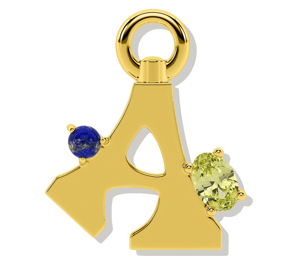 Oni Fine Jewelry Sterling Silver Amare Letter Charm Yellow