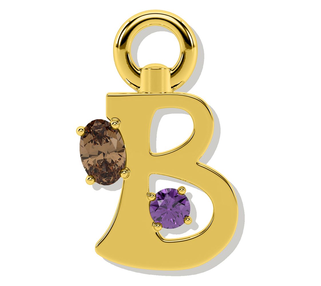 Oni Fine Jewelry Sterling Silver Amare Letter Charm Yellow