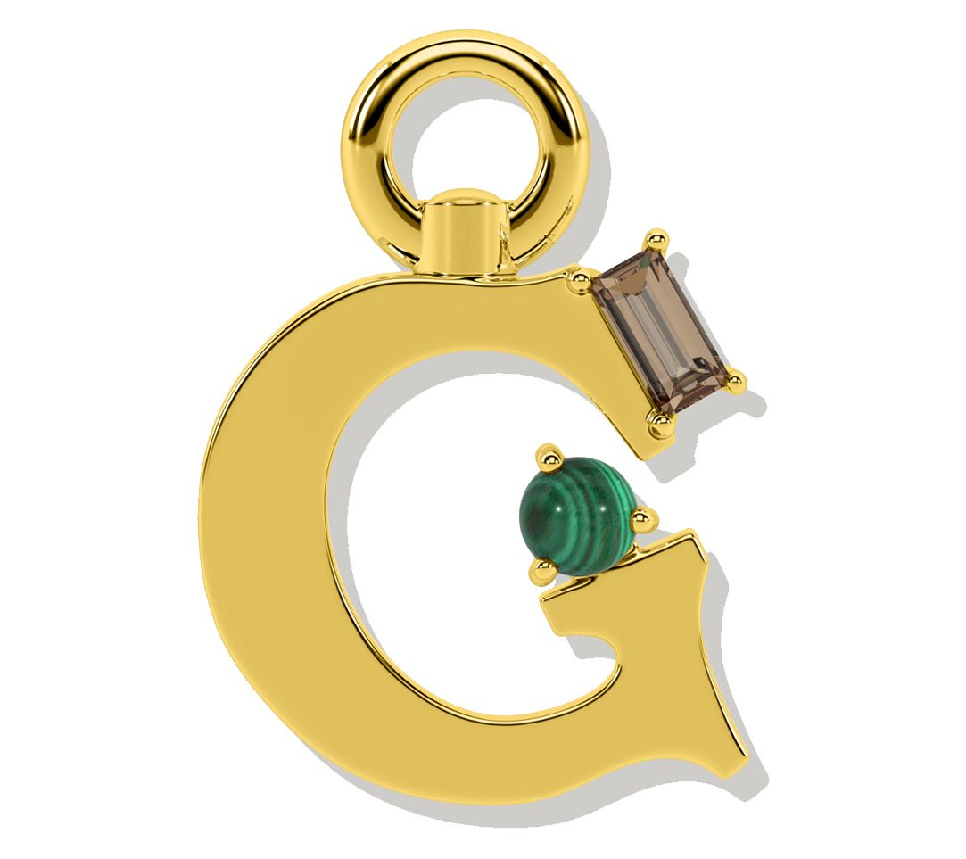 Oni Fine Jewelry Sterling Silver Amare Letter Charm Yellow