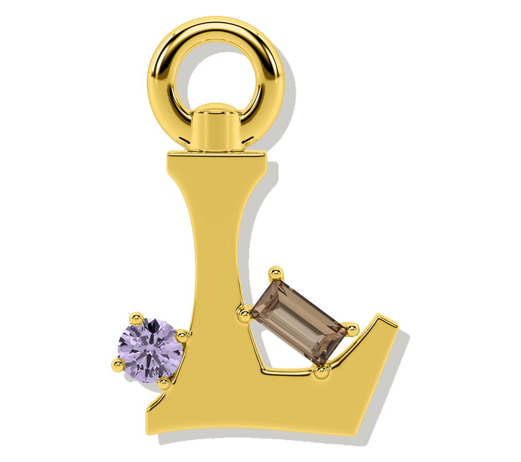 Oni Fine Jewelry Sterling Silver Amare Letter Charm Yellow