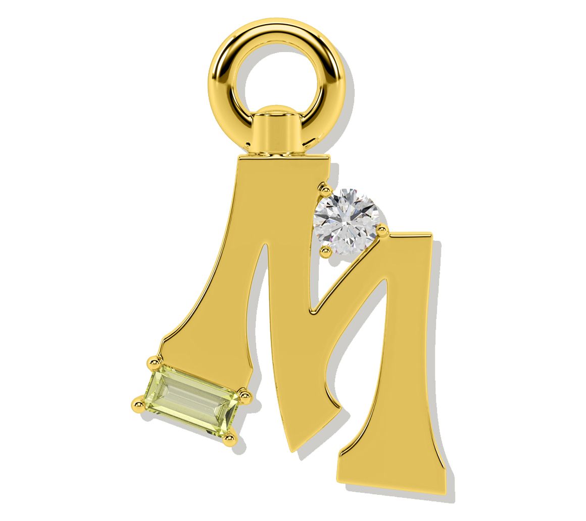 Oni Fine Jewelry Sterling Silver Amare Letter Charm Yellow