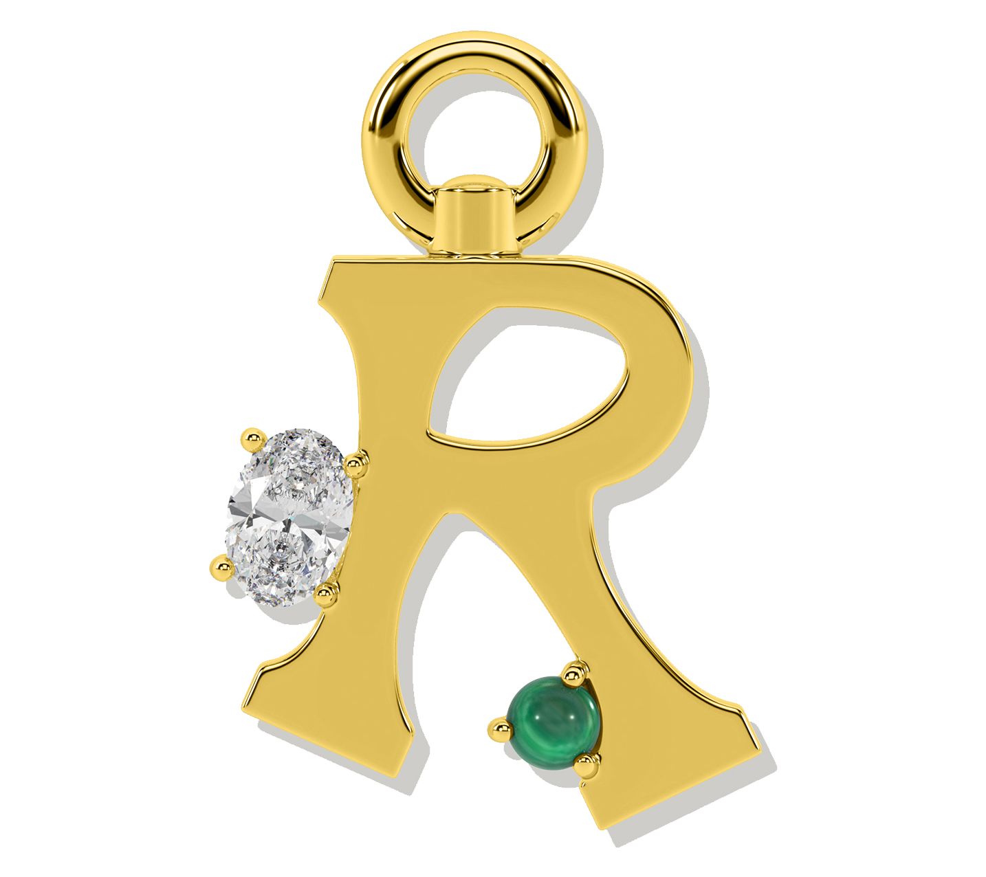 Oni Fine Jewelry Sterling Silver Amare Letter Charm Yellow